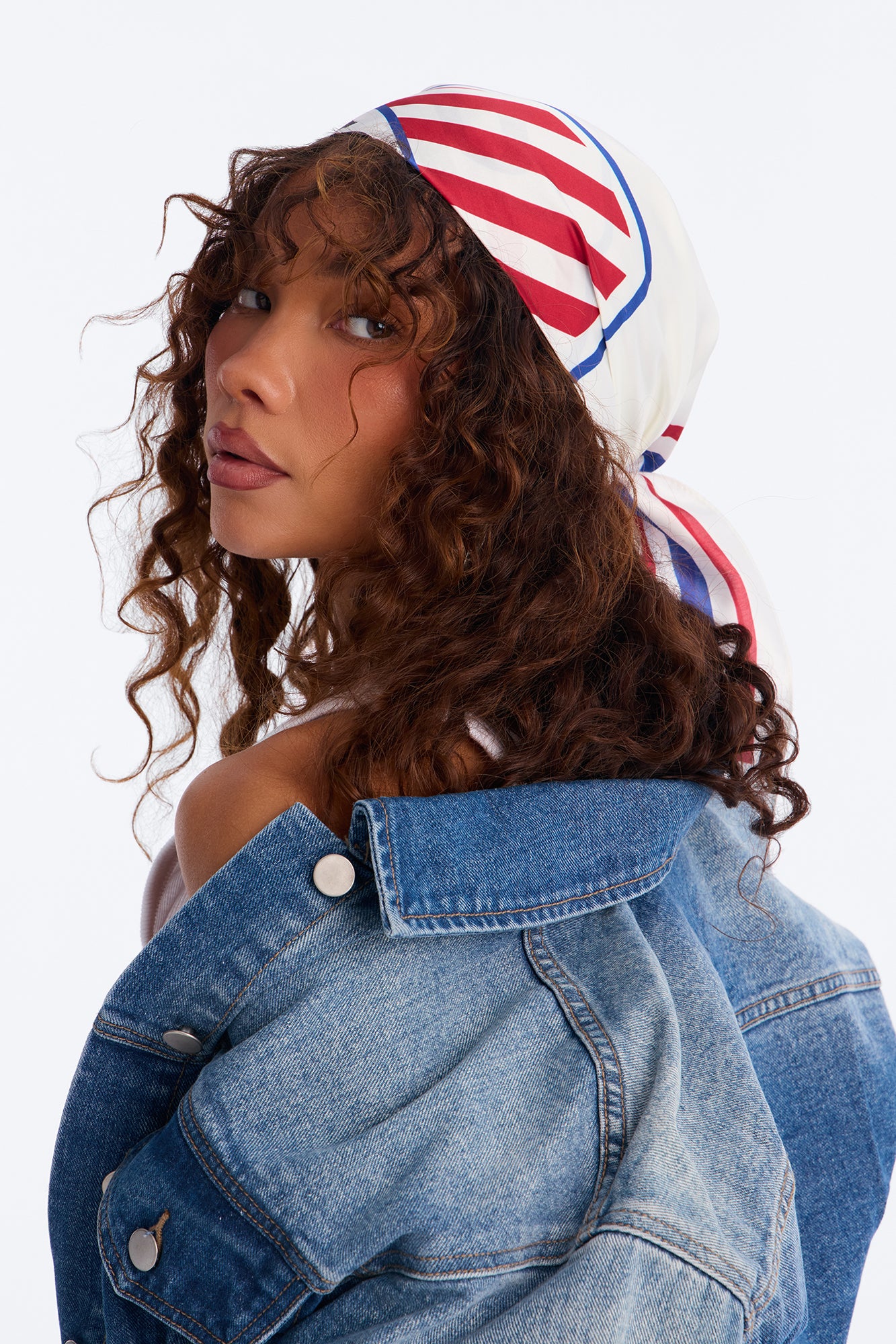 Love USA Team Head Scarf - White/combo