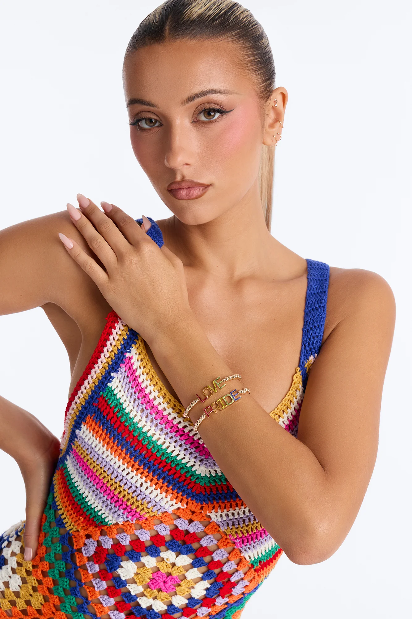 Love Wins Pride 3 Piece Bracelet Set - Gold/Multi - Image 2