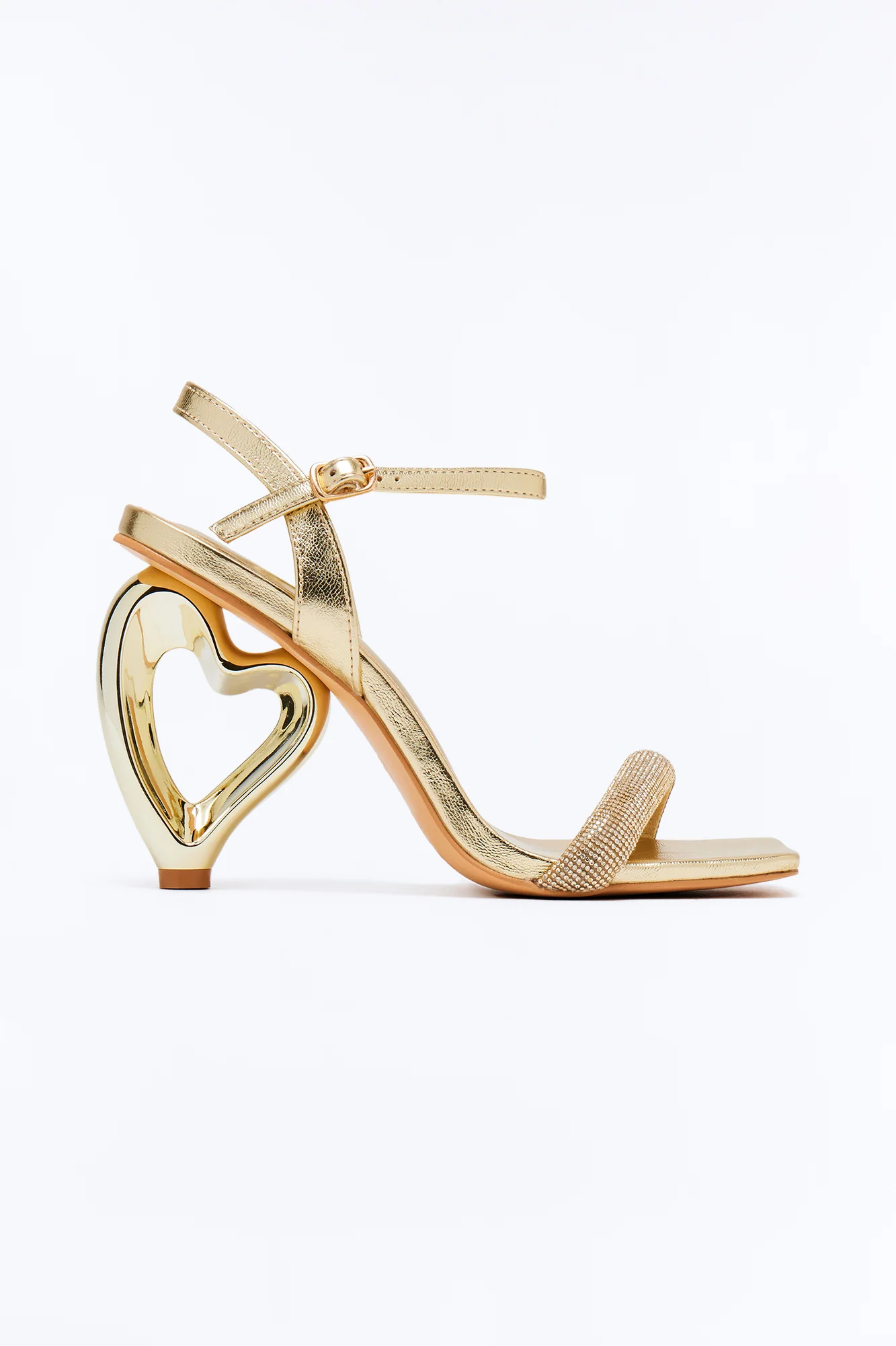 Lover Novelty Heart Heels - Gold - Image 3