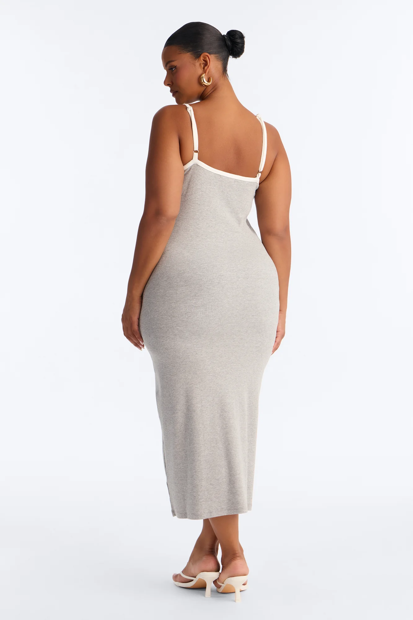 Lowkey Built In Bra Cami Midi Dress - Grey - Image 7