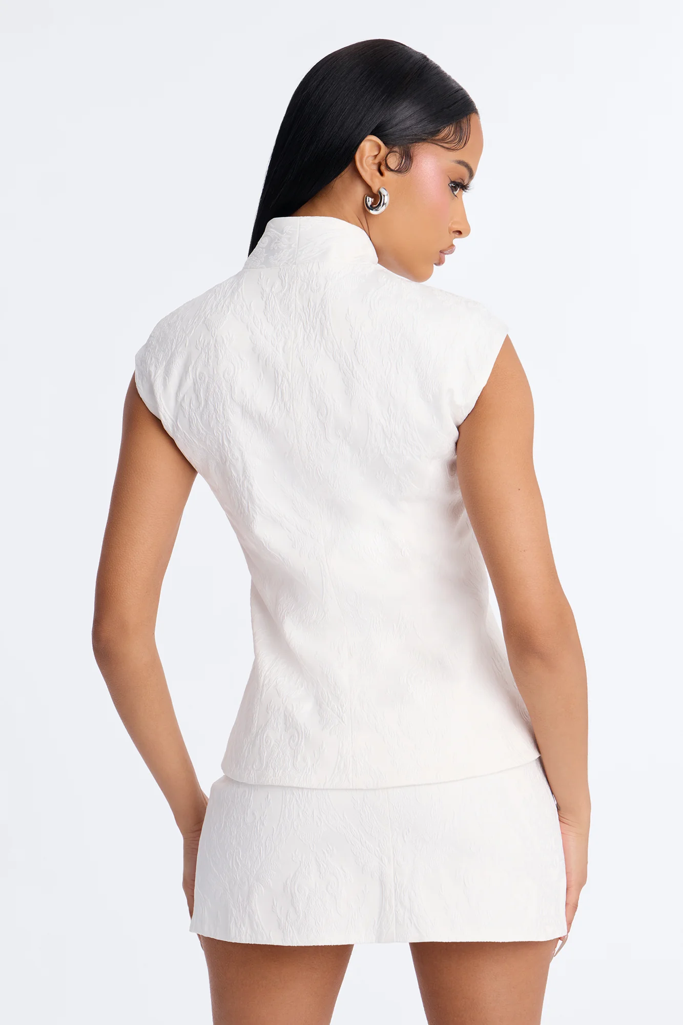 Lucia Jacquard Skirt Set - Ivory - Image 4