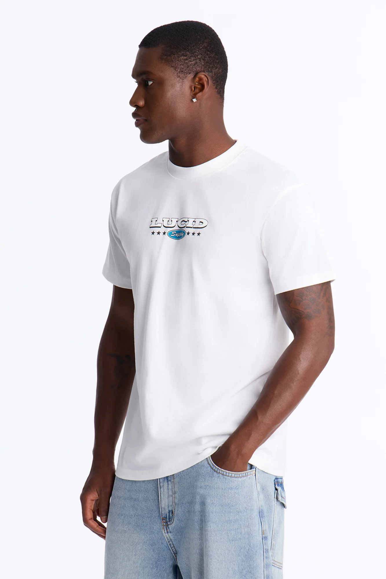 Lucid Supply Cans Oversized Short Sleeve Tee - White - Image 4