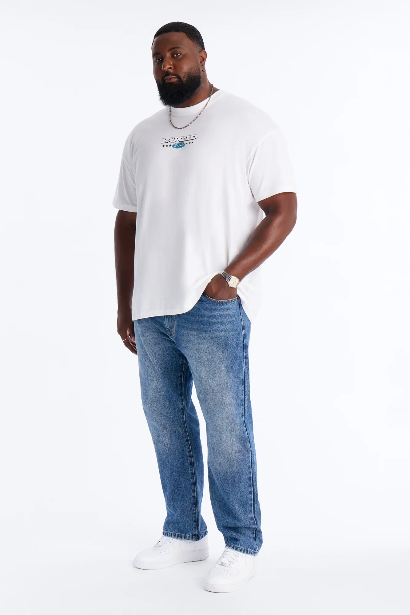 Lucid Supply Cans Oversized Short Sleeve Tee - White - Image 6