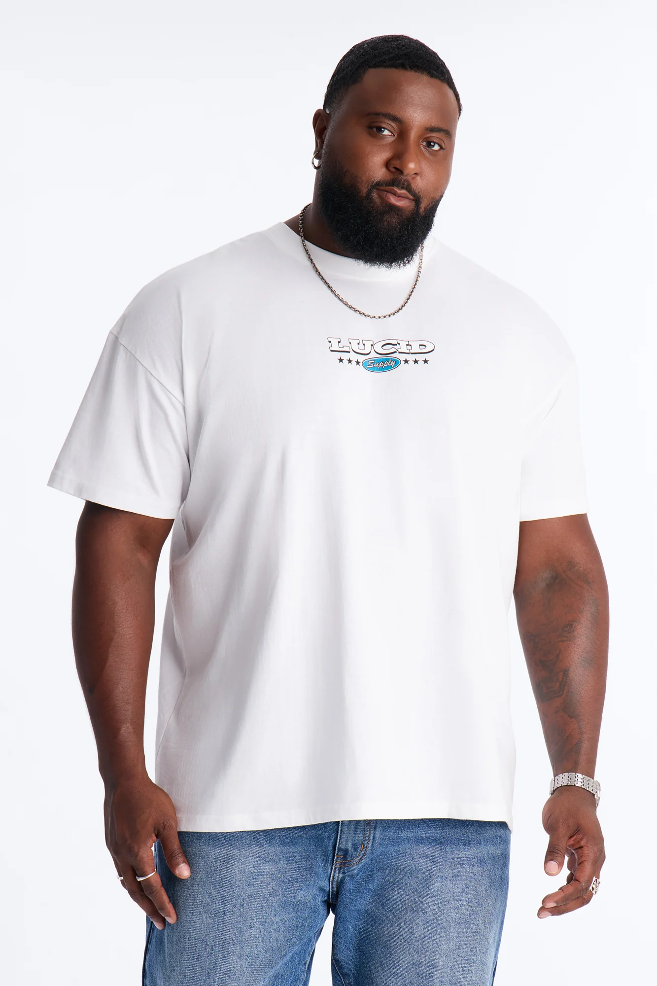 Lucid Supply Cans Oversized Short Sleeve Tee - White - Image 8