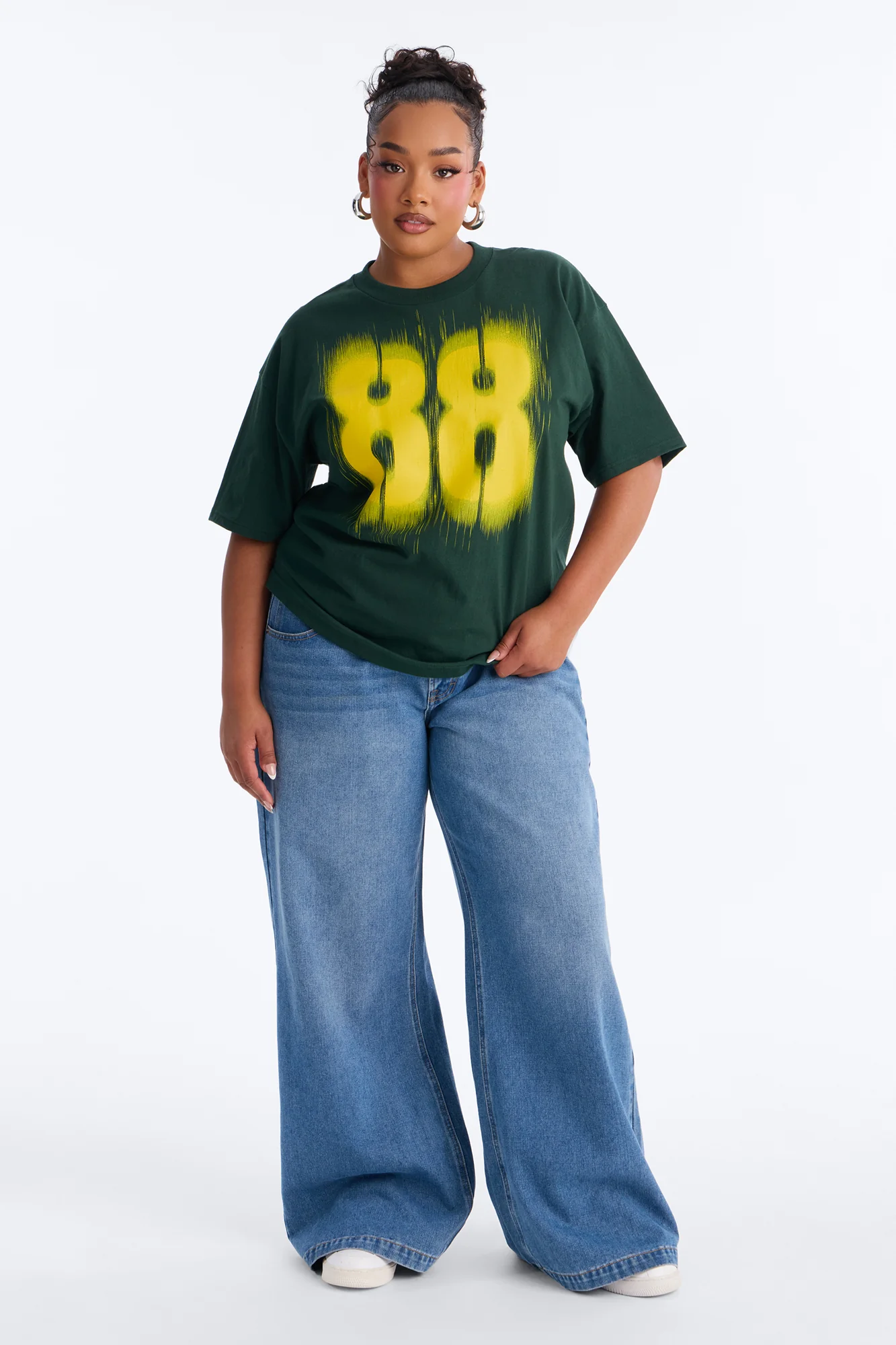 Lucky Number 88 Boxy Tee - Hunter - Image 5