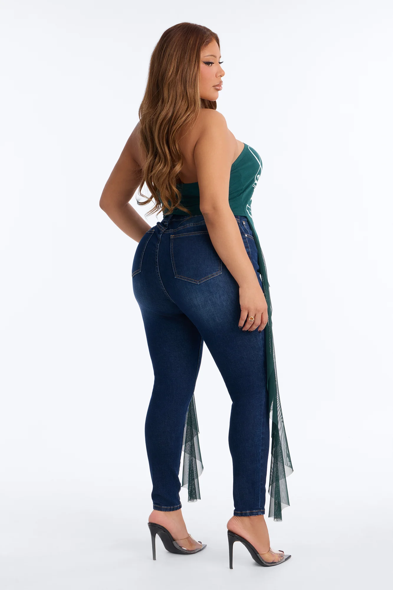 Lucky Strapless Ruffle Tube Top - Hunter - Image 8