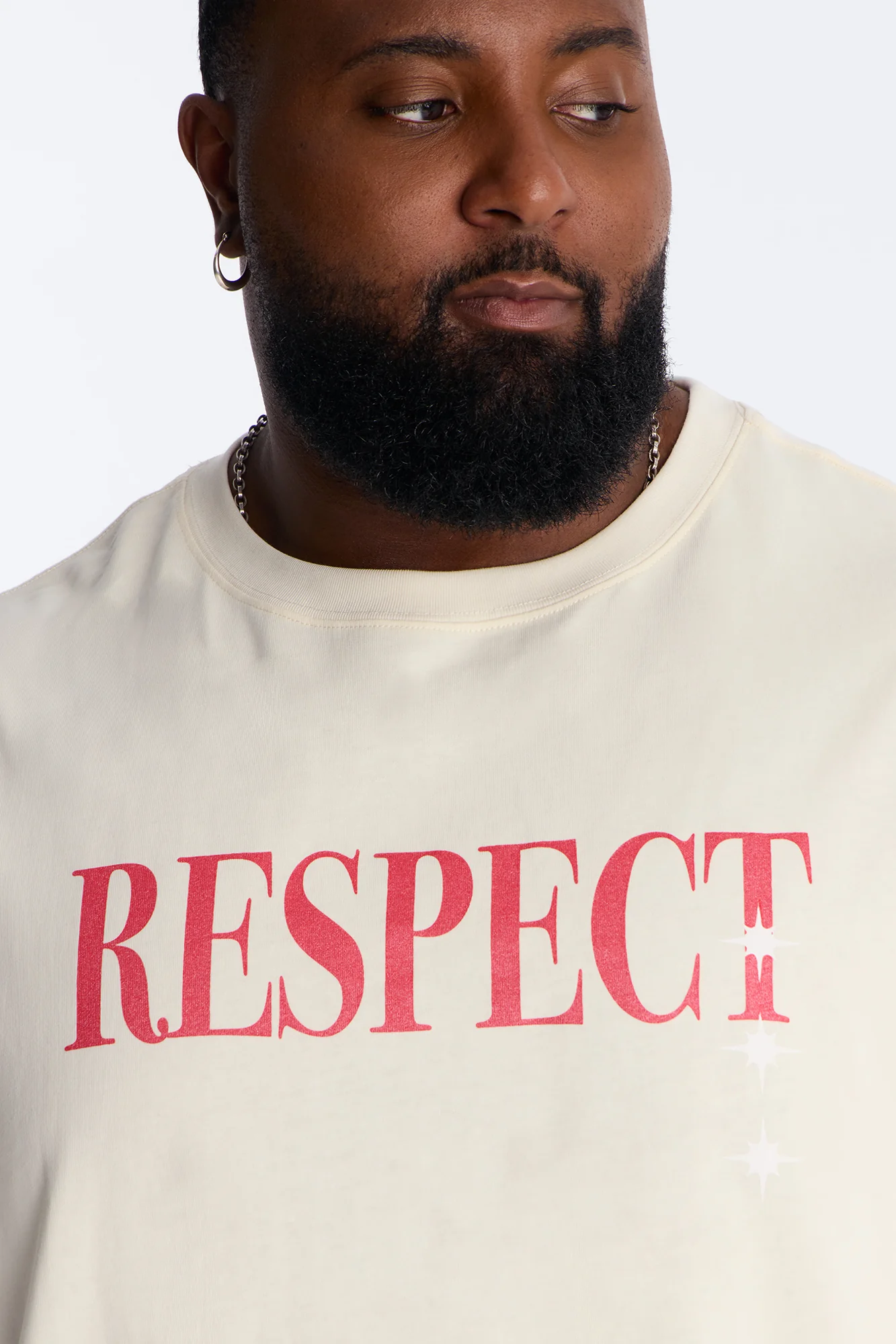 Luke 6:31 Foil Heavy Weight Oversized Short Sleeve Tee - Cream - Image 8