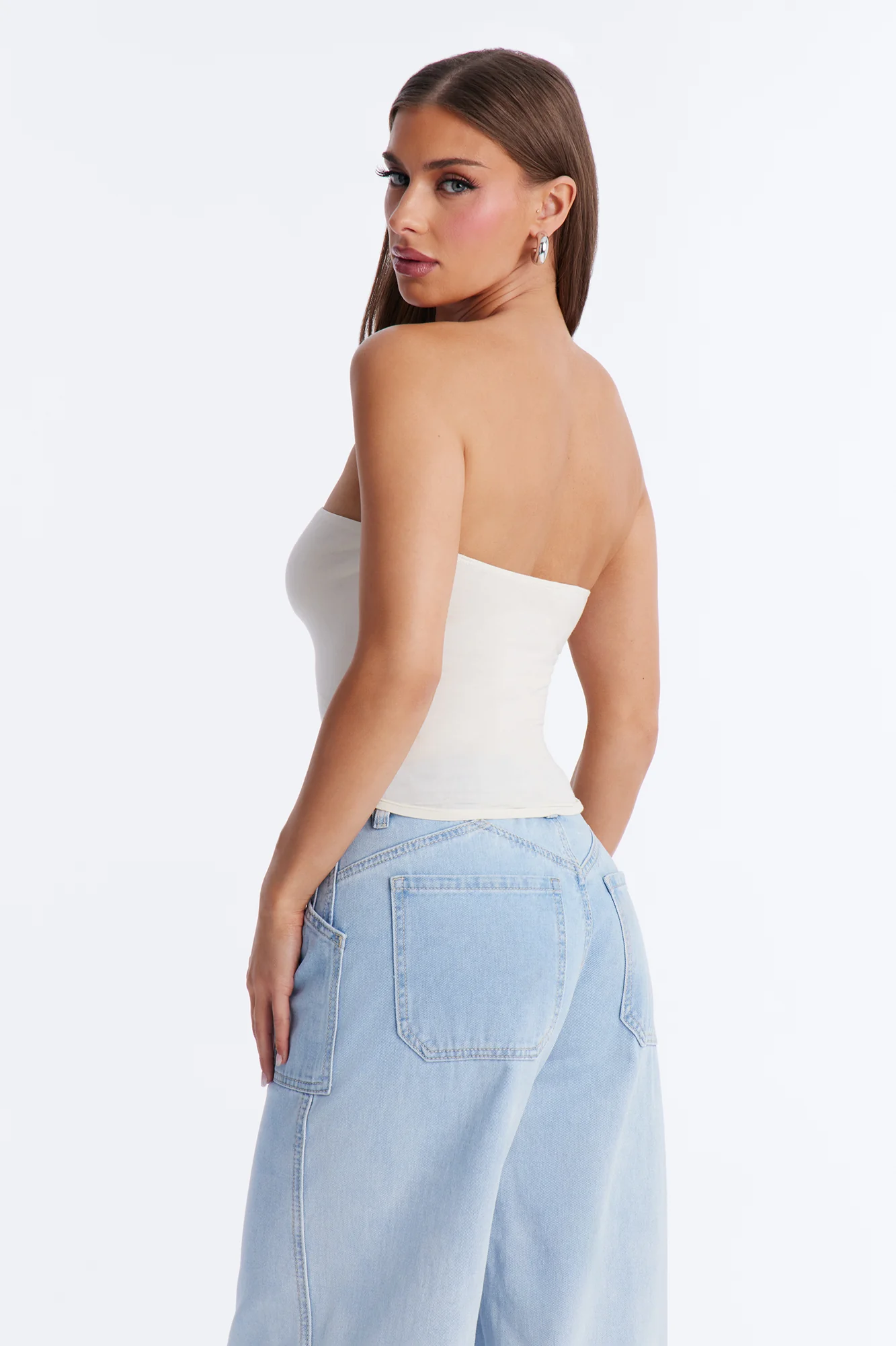Lyla Double Lined Tube Top - Bone - Image 3