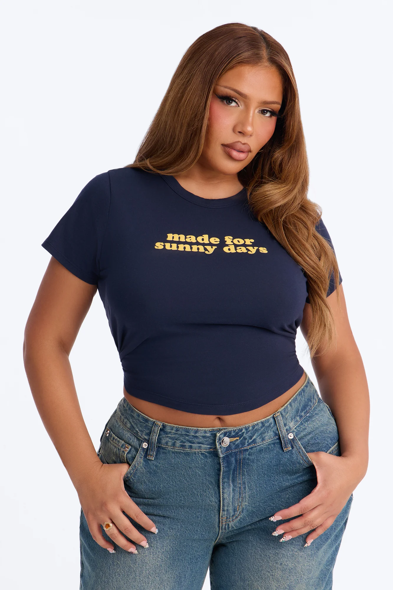 Made For Sunny Days Baby Tee - Navy/combo - Image 5