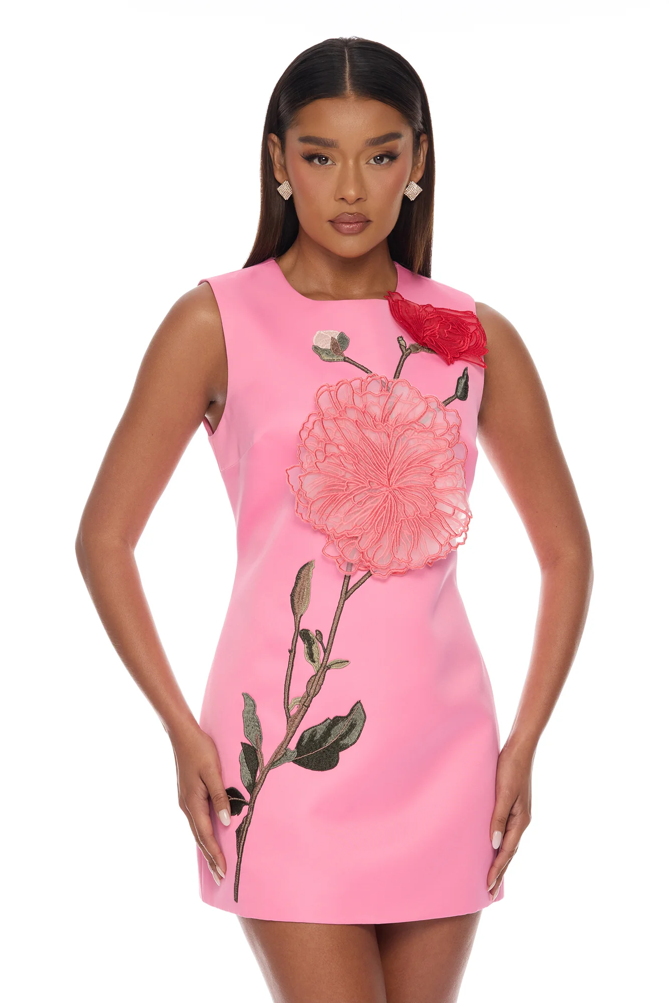 Madyson Embroidered Mini Dress - Pink - Image 2