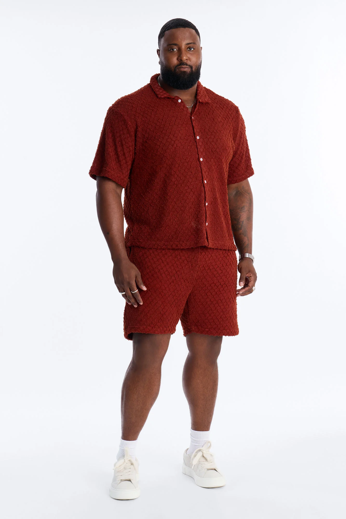 Mahogany Net Full Button Shirt - Brown - Image 6