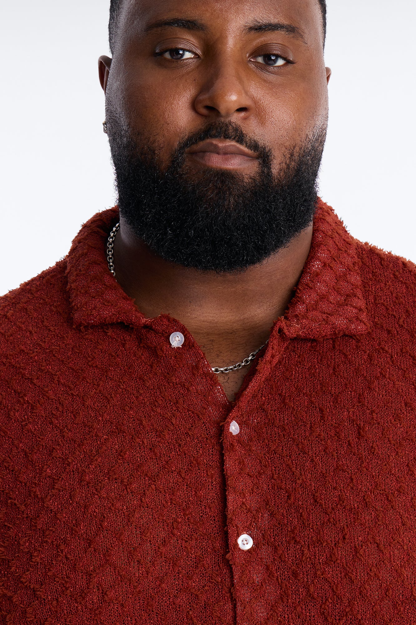 Mahogany Net Full Button Shirt - Brown - Image 7
