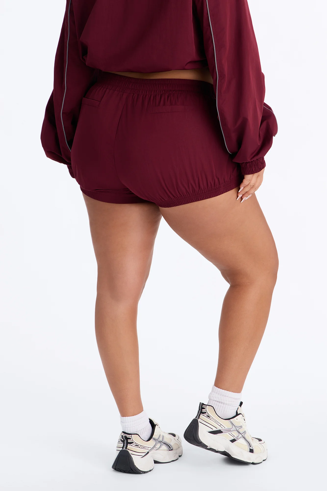 Make A Move Windbreaker Bloomer Shorts - Burgundy - Image 4