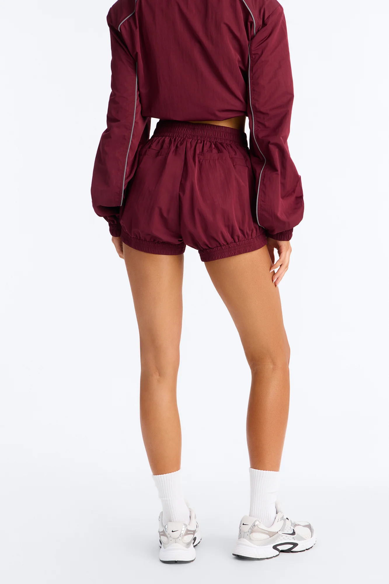 Make A Move Windbreaker Bloomer Shorts - Burgundy - Image 9