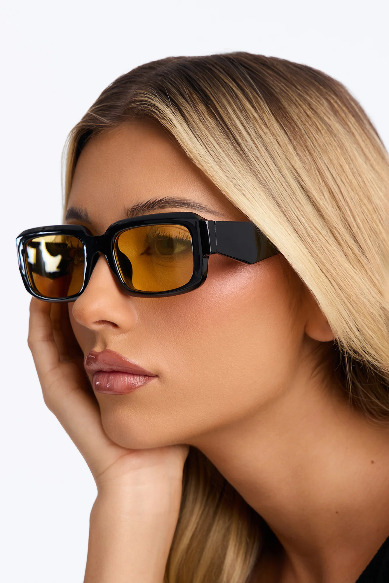 Make You Believe Sunglasses - Black/Yellow - Image 2