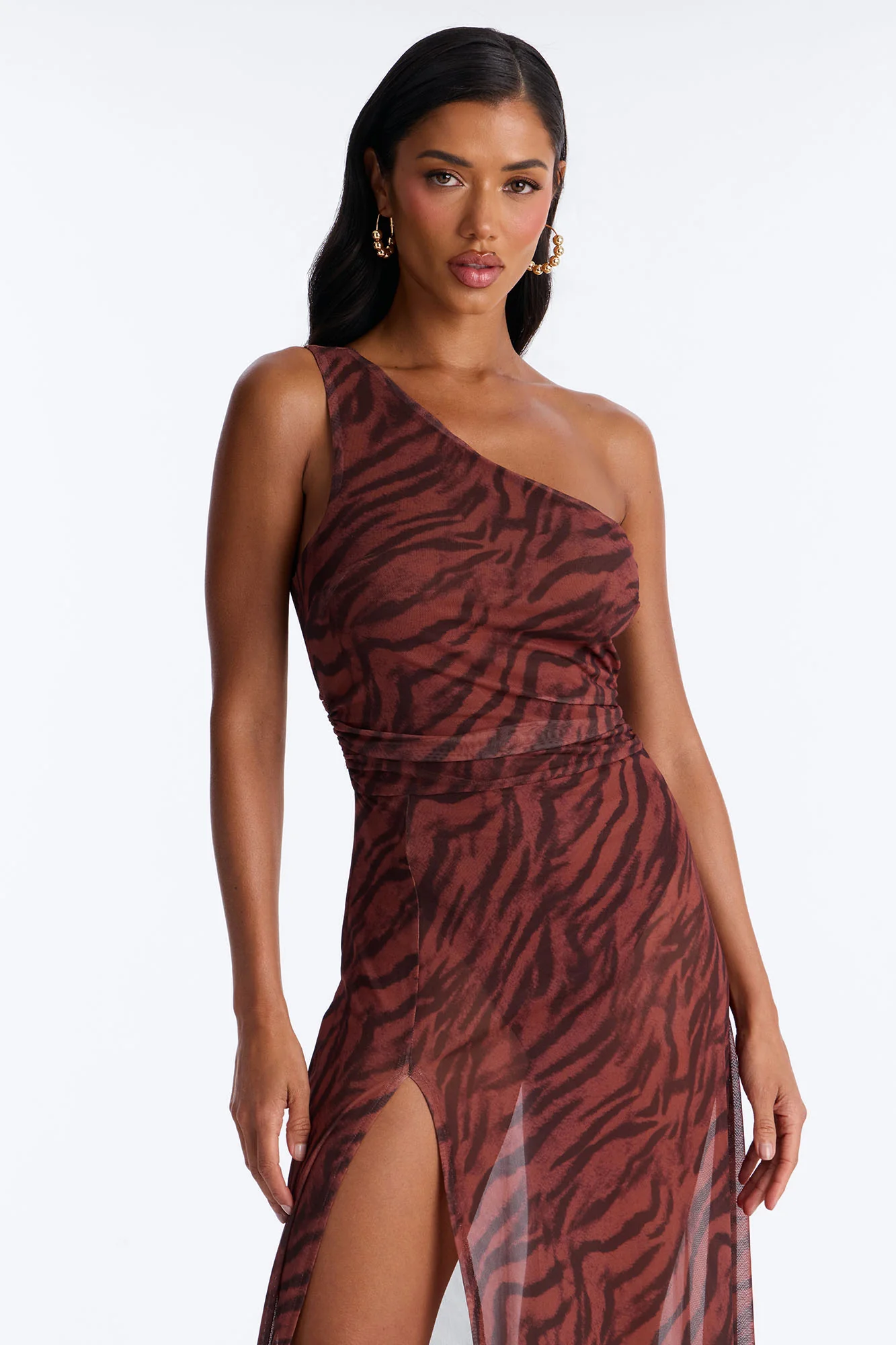 Makena Mesh Maxi Dress - Brown/combo - Image 3