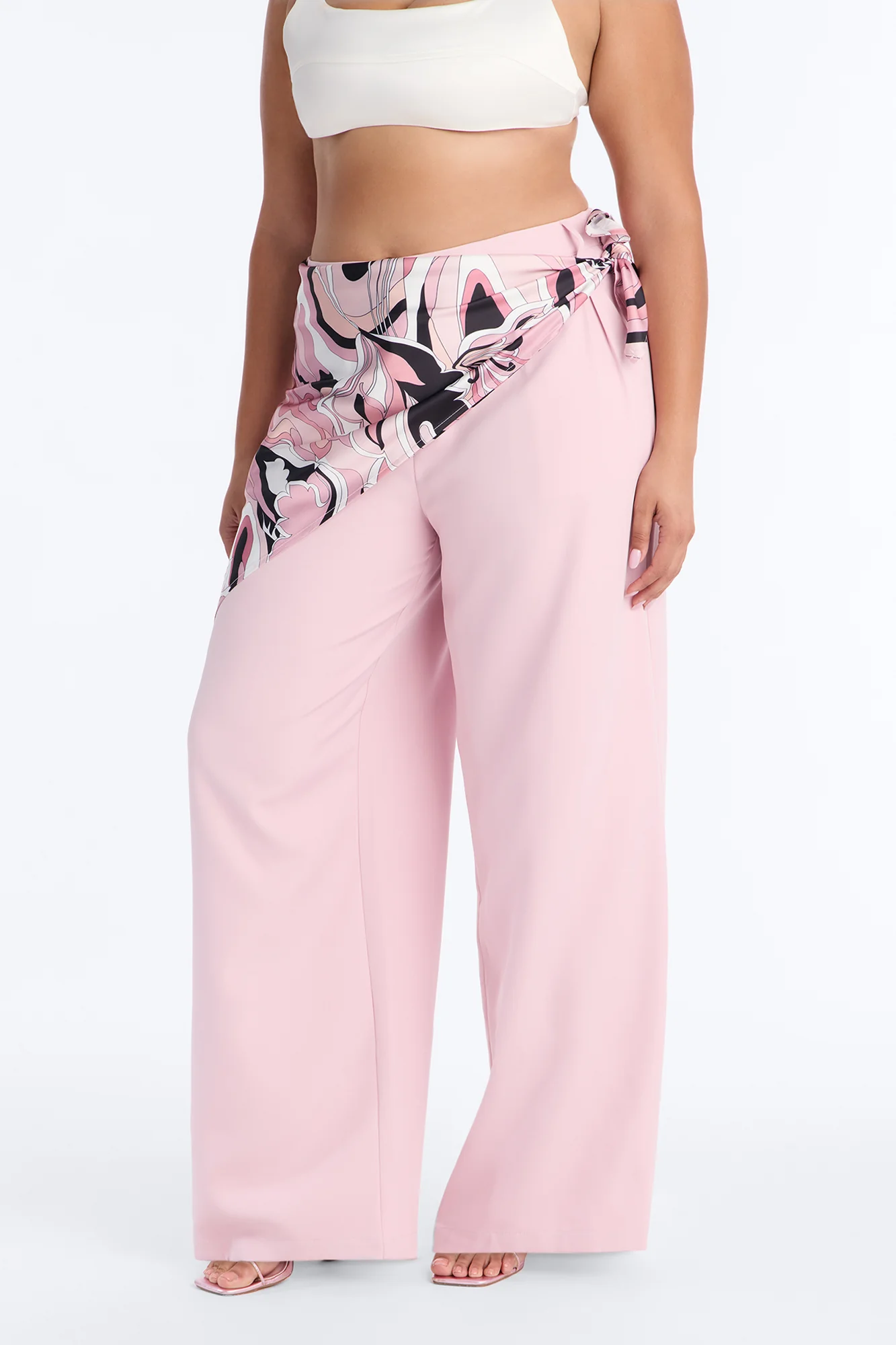 Malibu Days Scarf Belted Trouser Pant - Mauve/combo - Image 6
