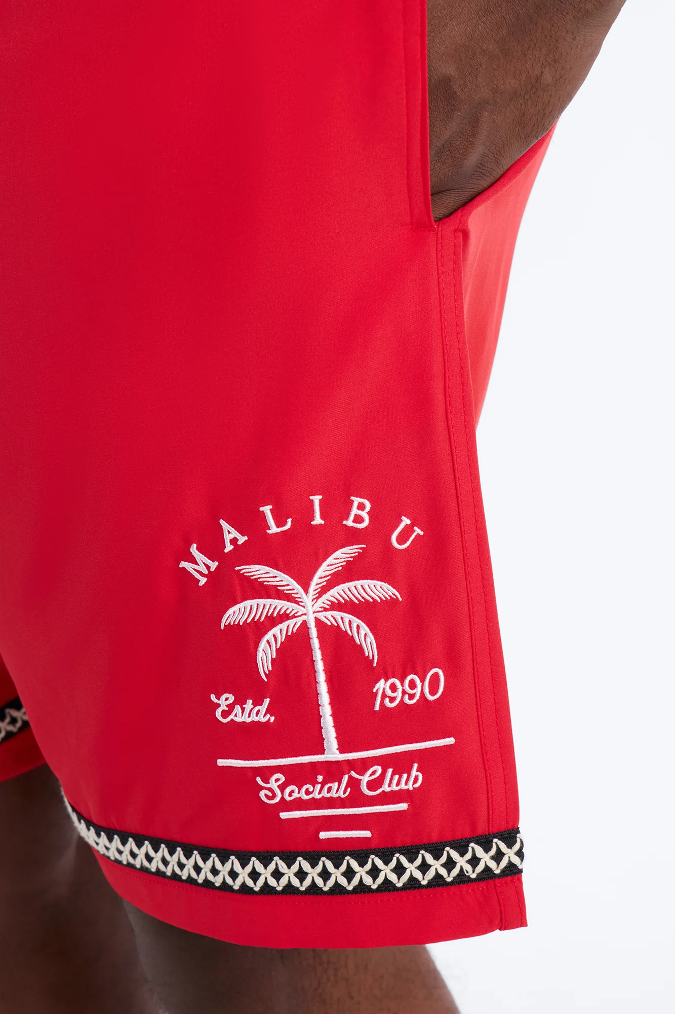 Malibu Social Club Swim Trunk 7″ - Red - Image 9