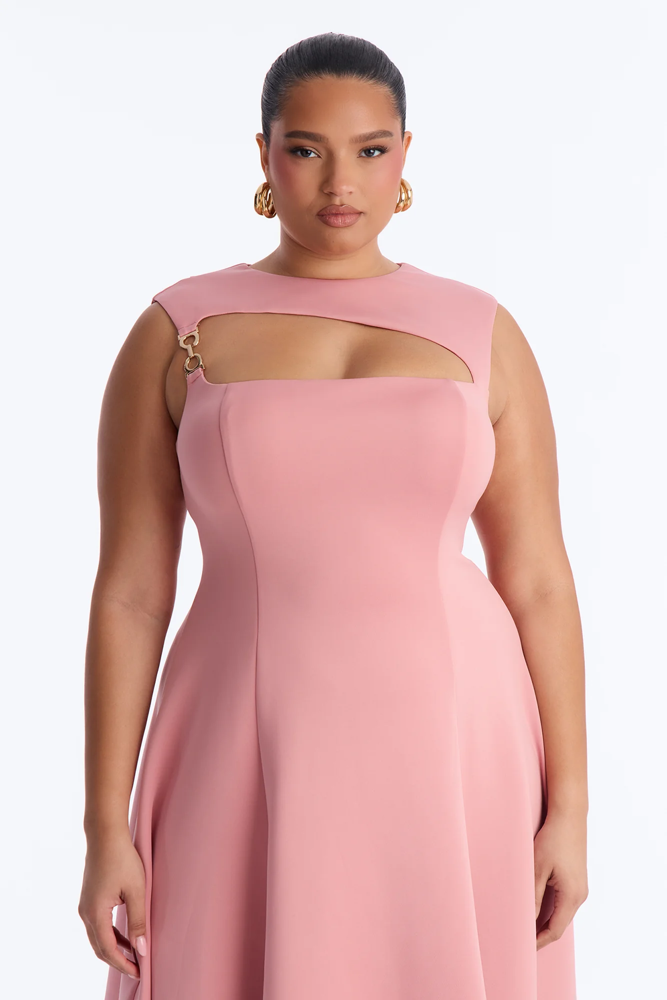 Mallie A Line Midi Dress - Mauve - Image 6