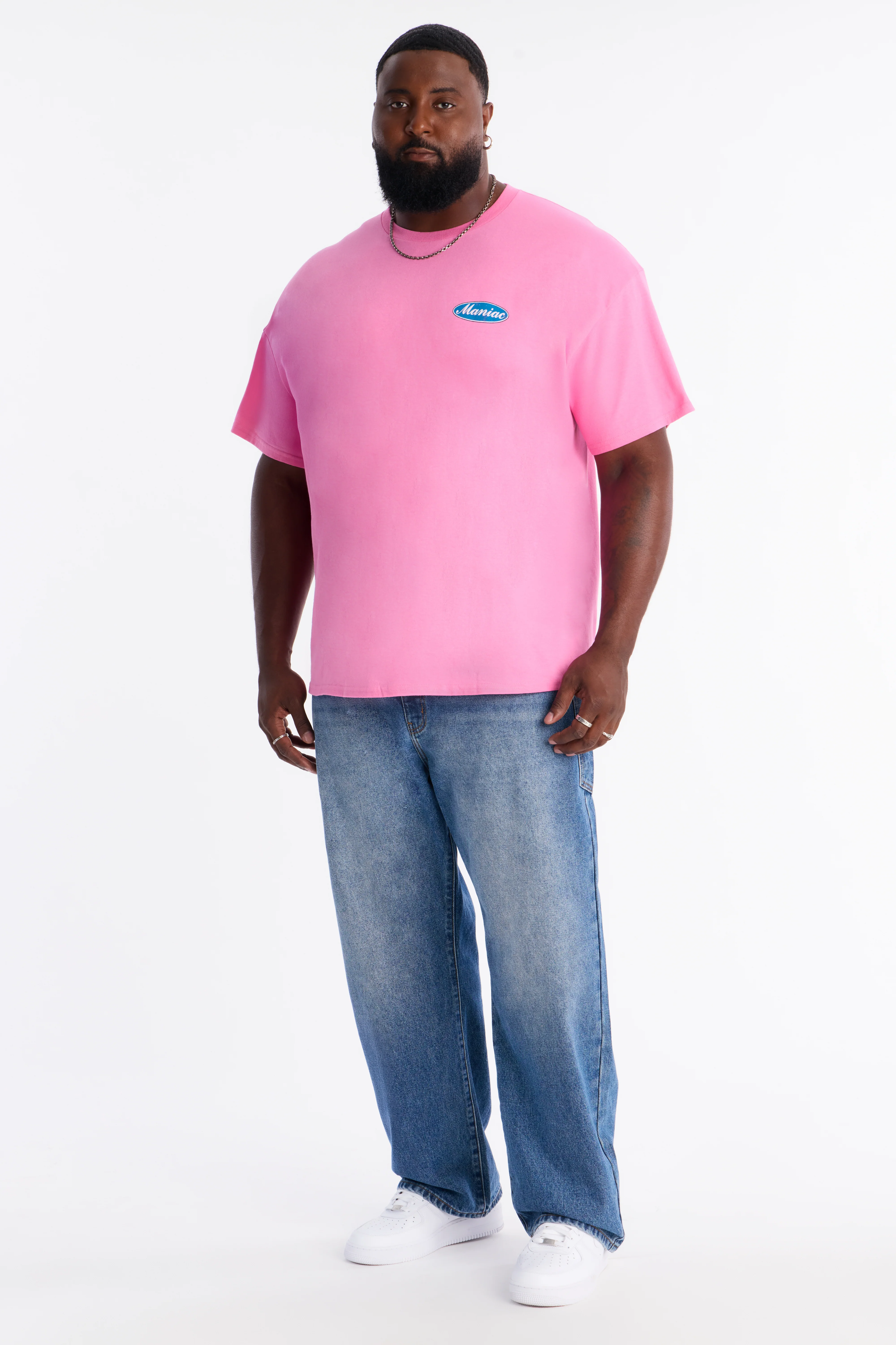 Maniac Panther Oversized Short Sleeve Tee - Pink - Image 6