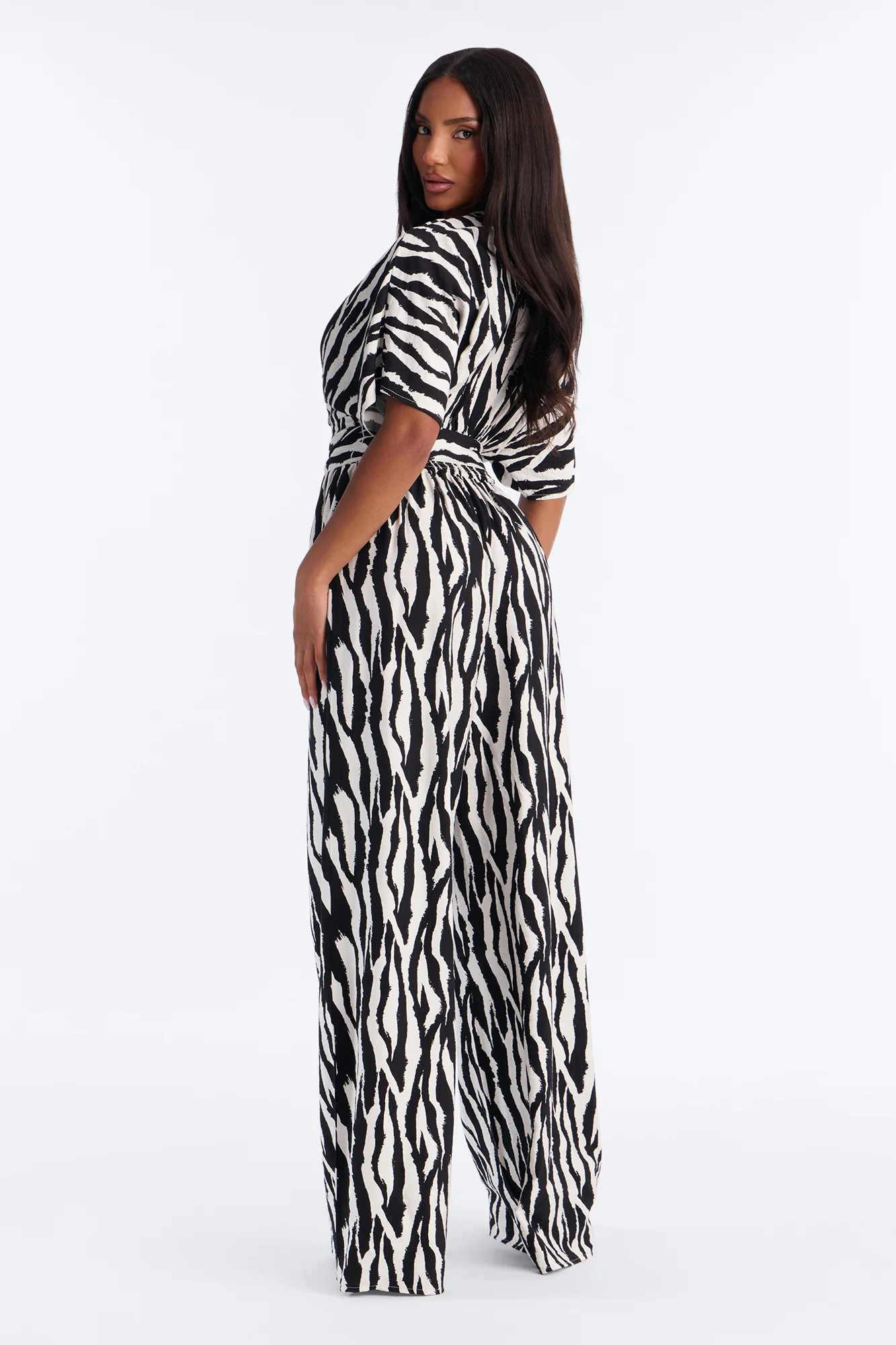 Mara Tie Waist Jumpsuit - Black - Image 4