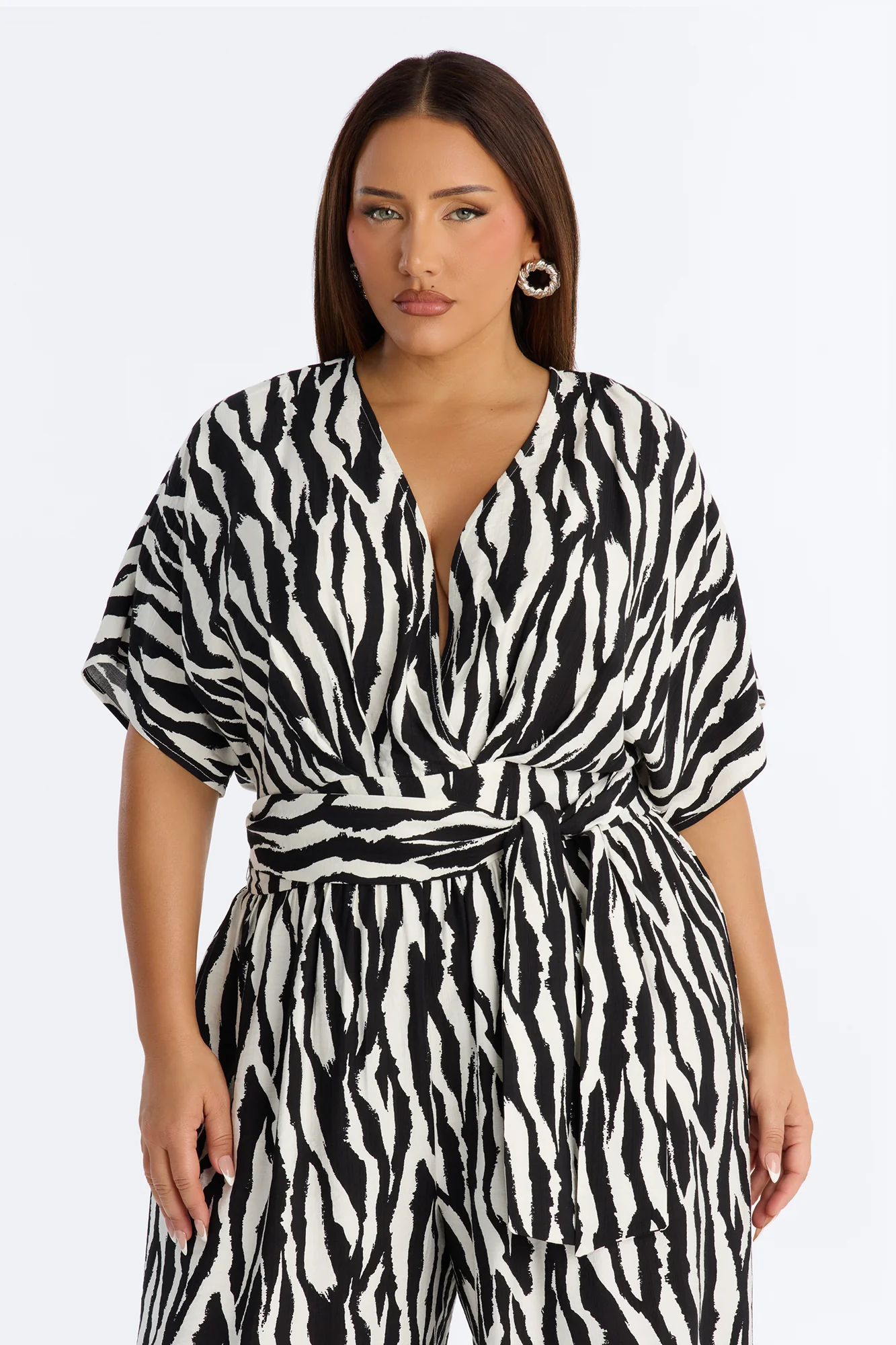Mara Tie Waist Jumpsuit - Black - Image 6