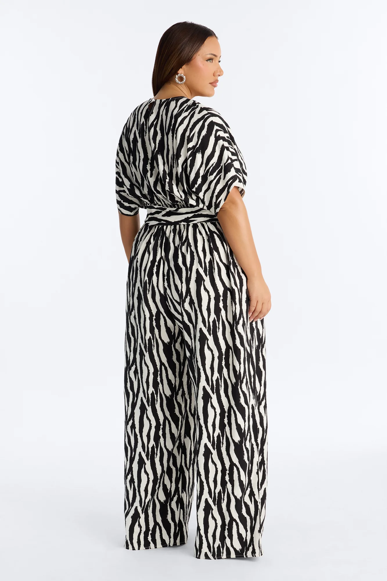 Mara Tie Waist Jumpsuit - Black - Image 8