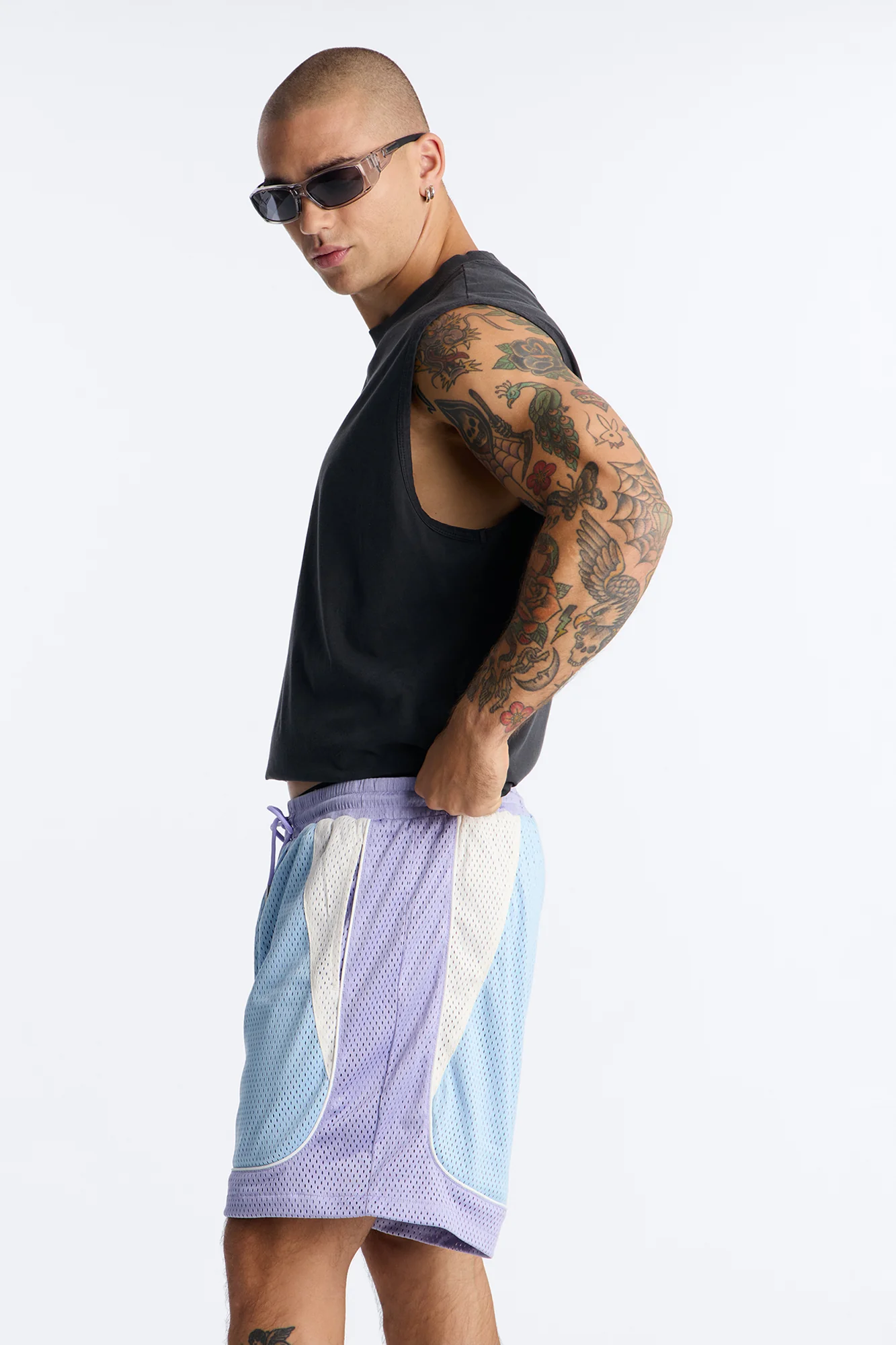 Marcello Relaxed Mesh Short - Purple/combo - Image 3
