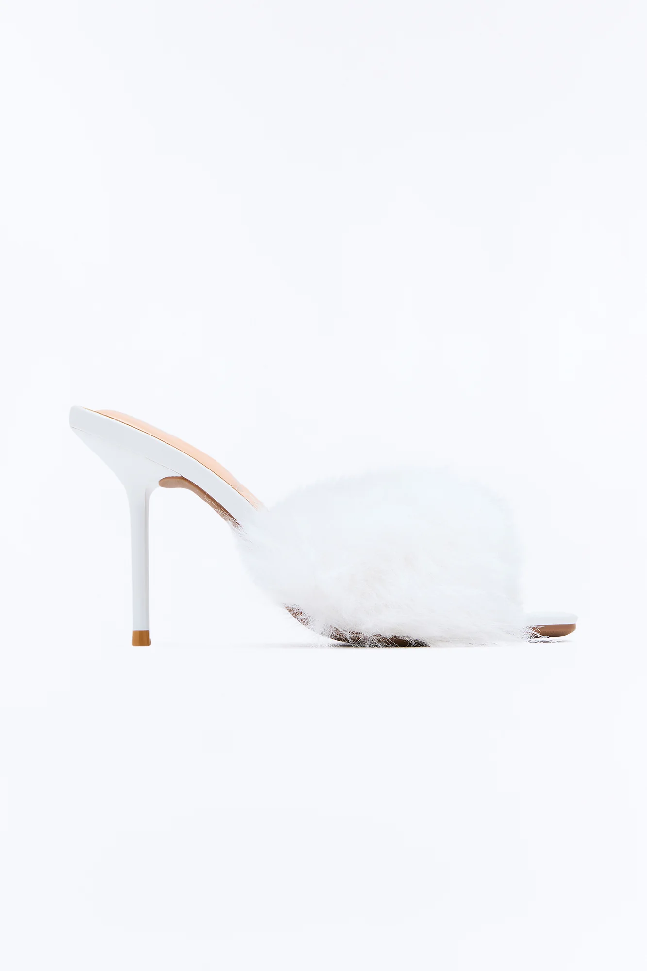 Margaret Fur Trim Heels - White - Image 3