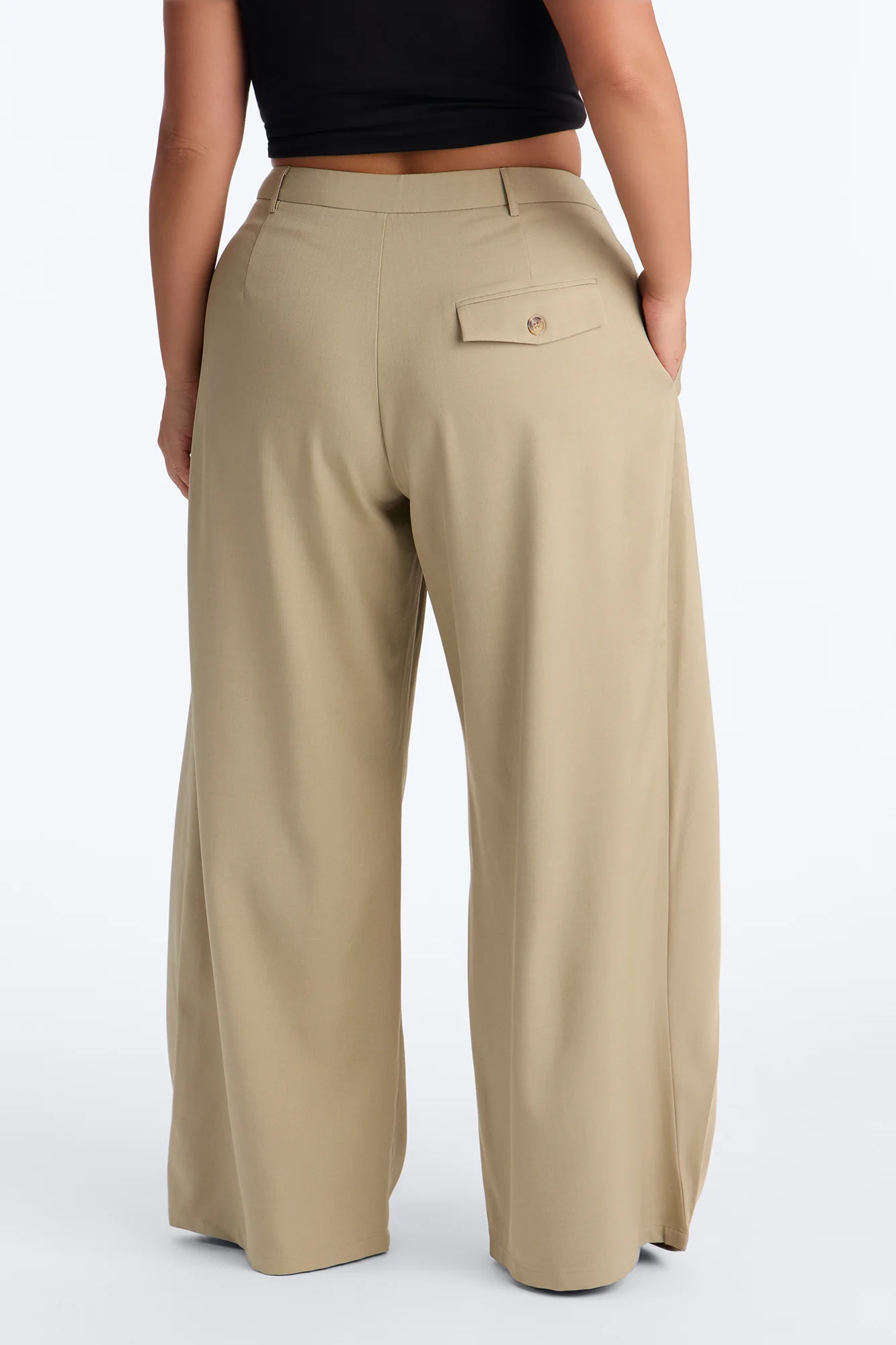 Margaret Solid Wide Leg Front Wrap Trouser Pant - Sage - Image 7