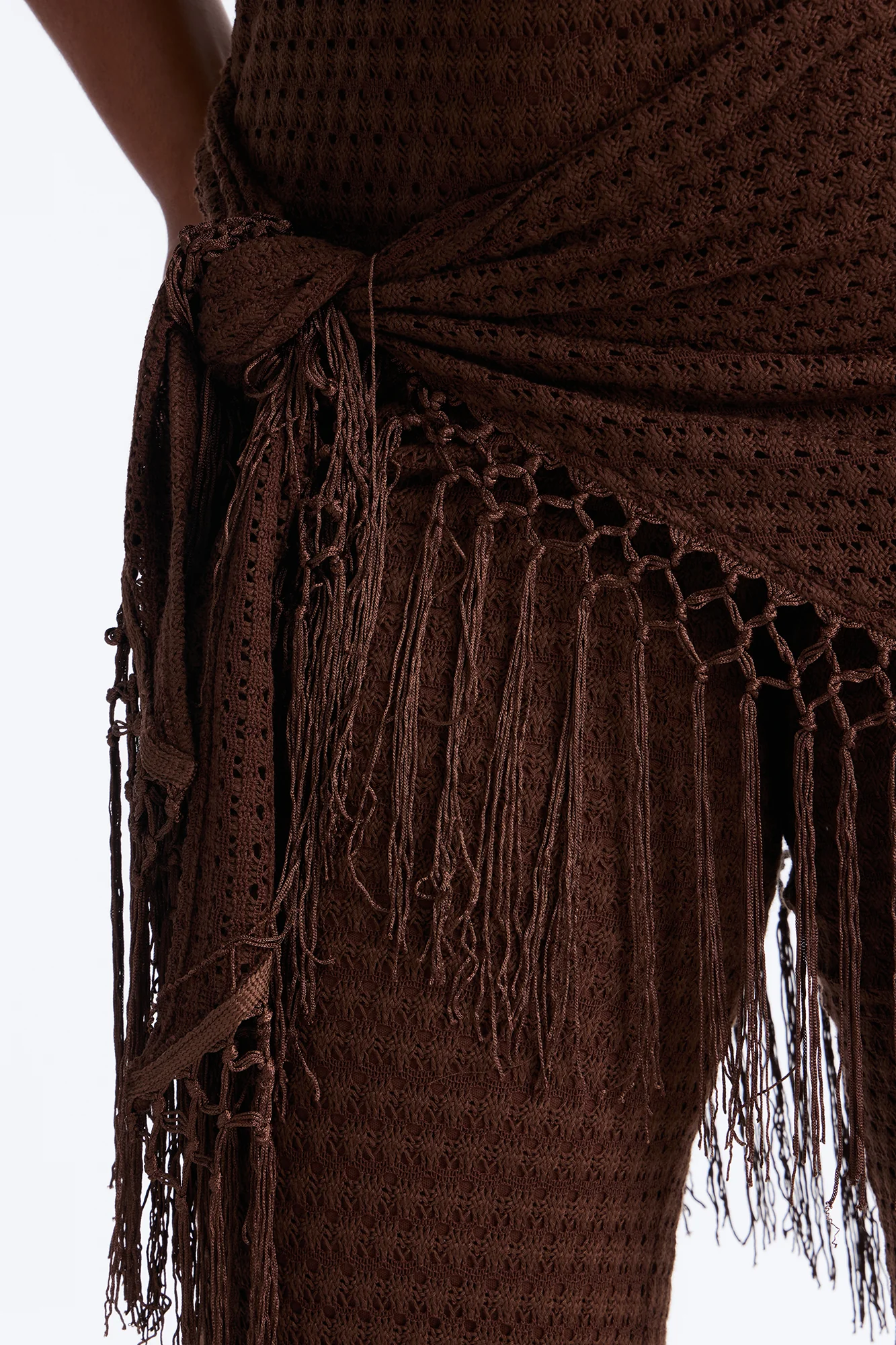 Mariah Jumpsuit And Tie Waist Scarf Set - Chocolate - Image 7