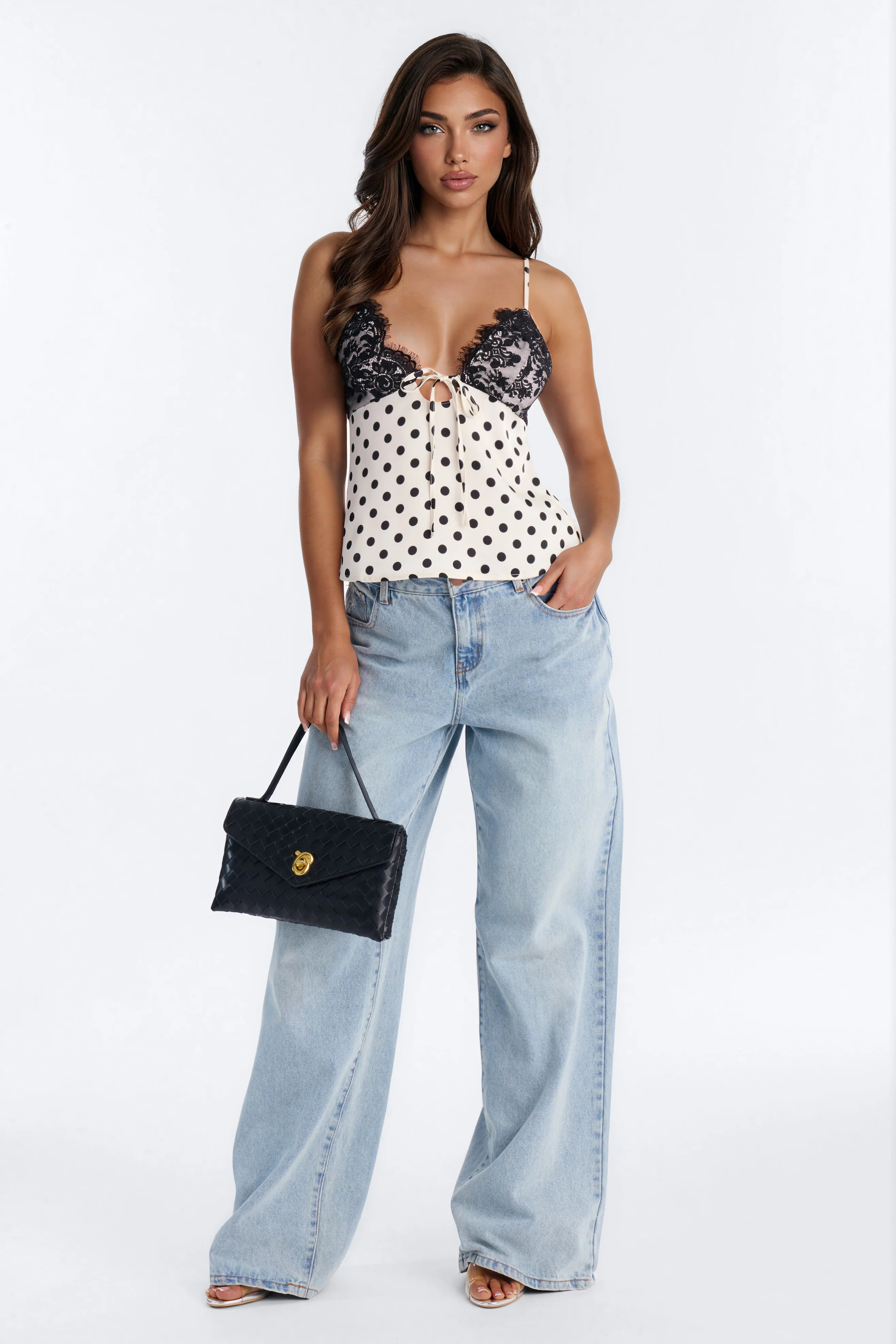 Maribelle Polka Dot Cami Top - Ivory/combo - Image 2