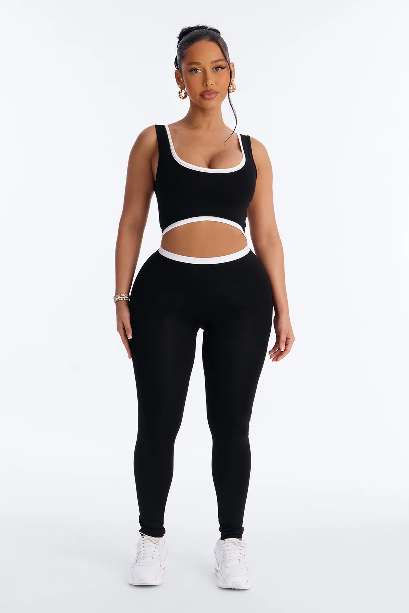 Marielle Sports Bra Legging Set - Black/White