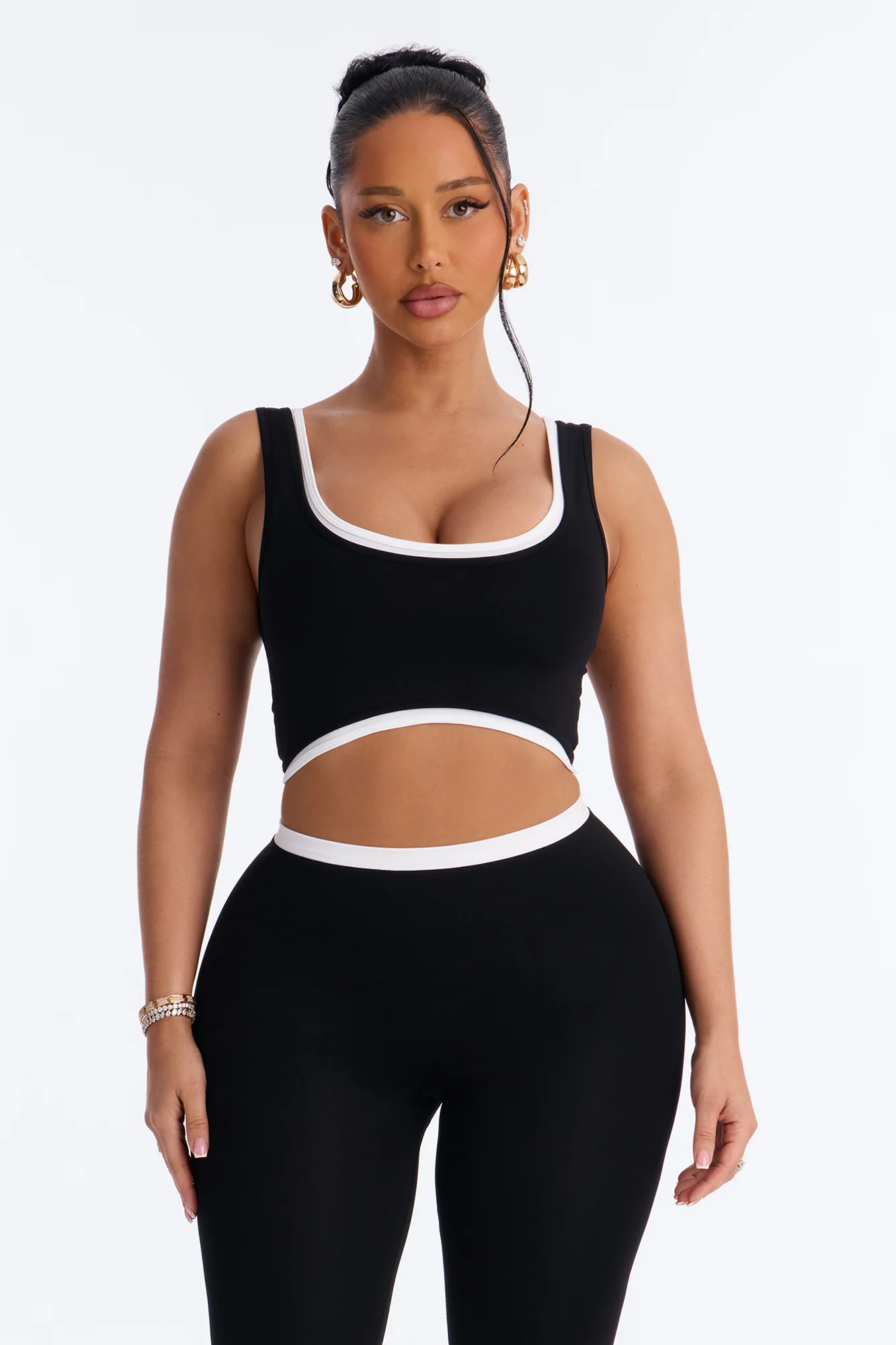 Marielle Sports Bra Legging Set - Black/White - Image 2