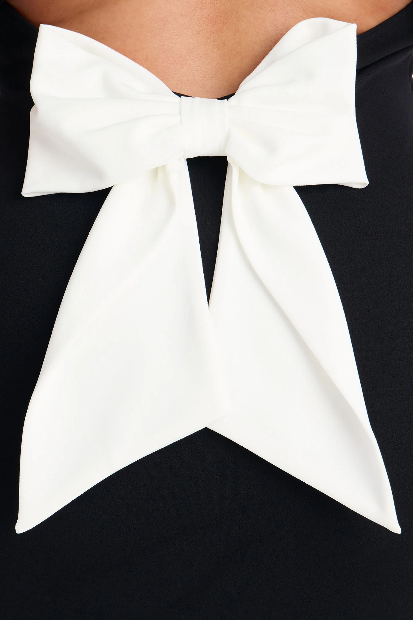 Marina Bow Midi Dress - Black/White - Image 7