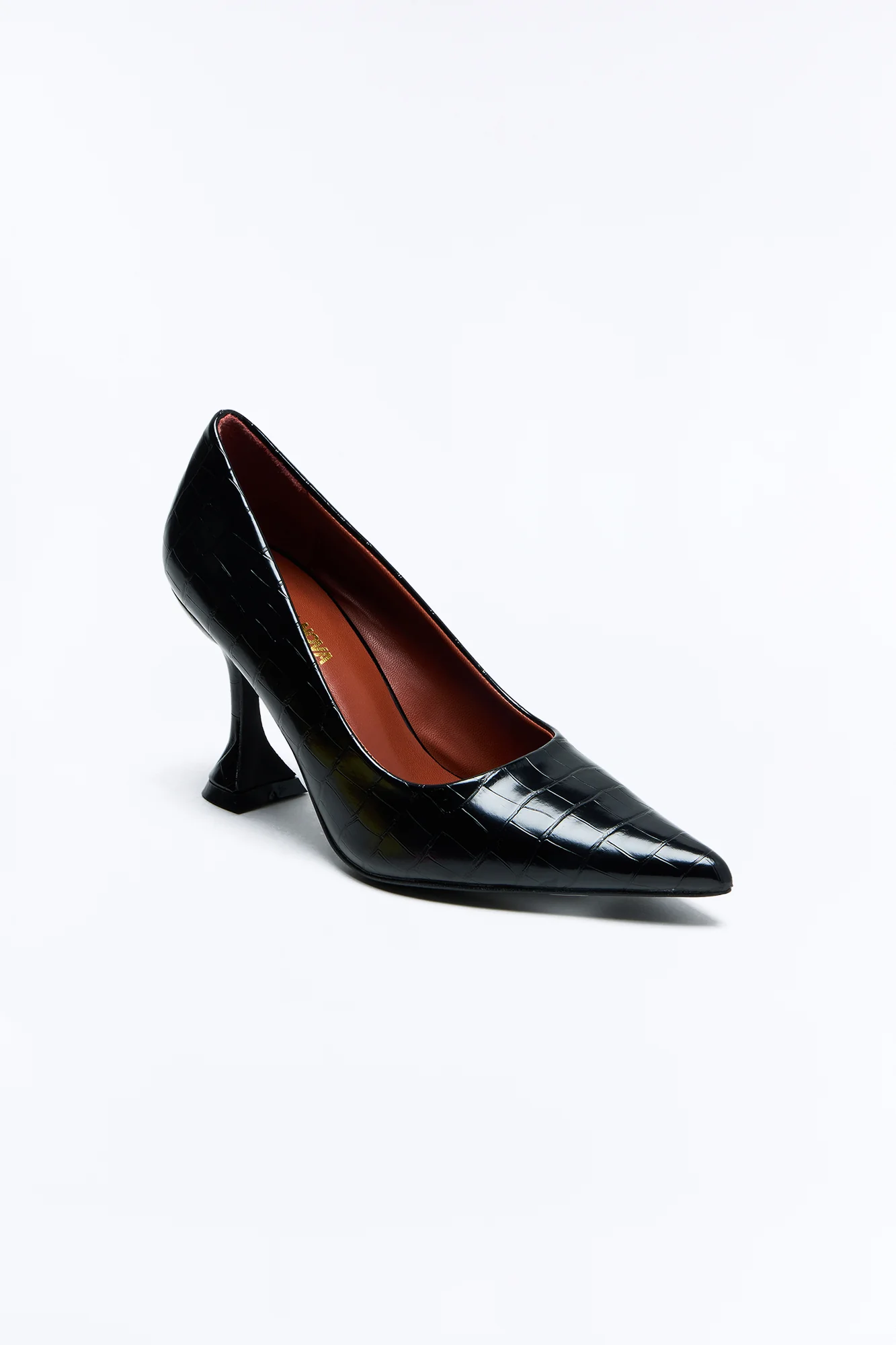 Marlowe Croc Pumps - Black - Image 4