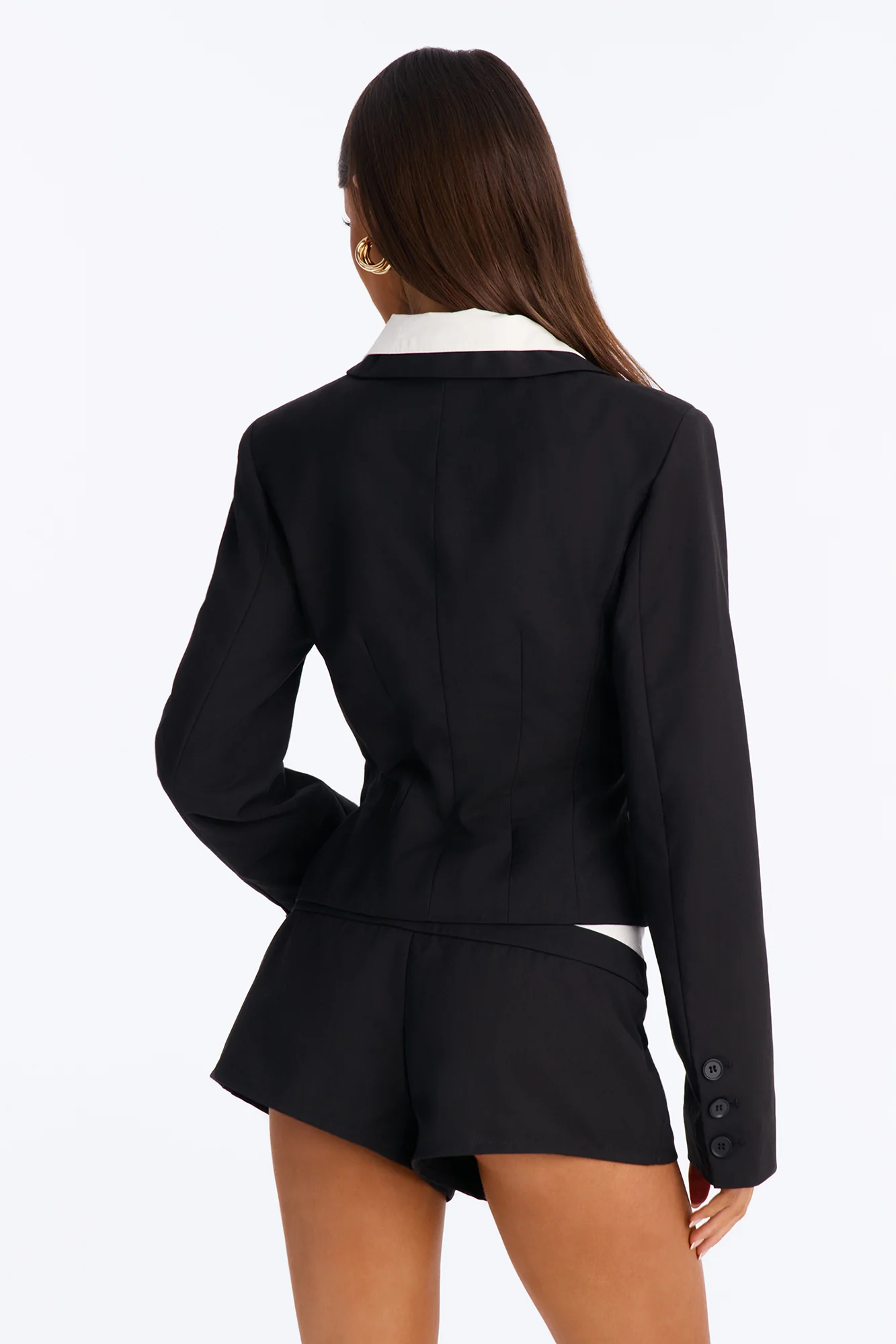 Mary Kate Layered Single Breasted Blazer - Black - Image 4
