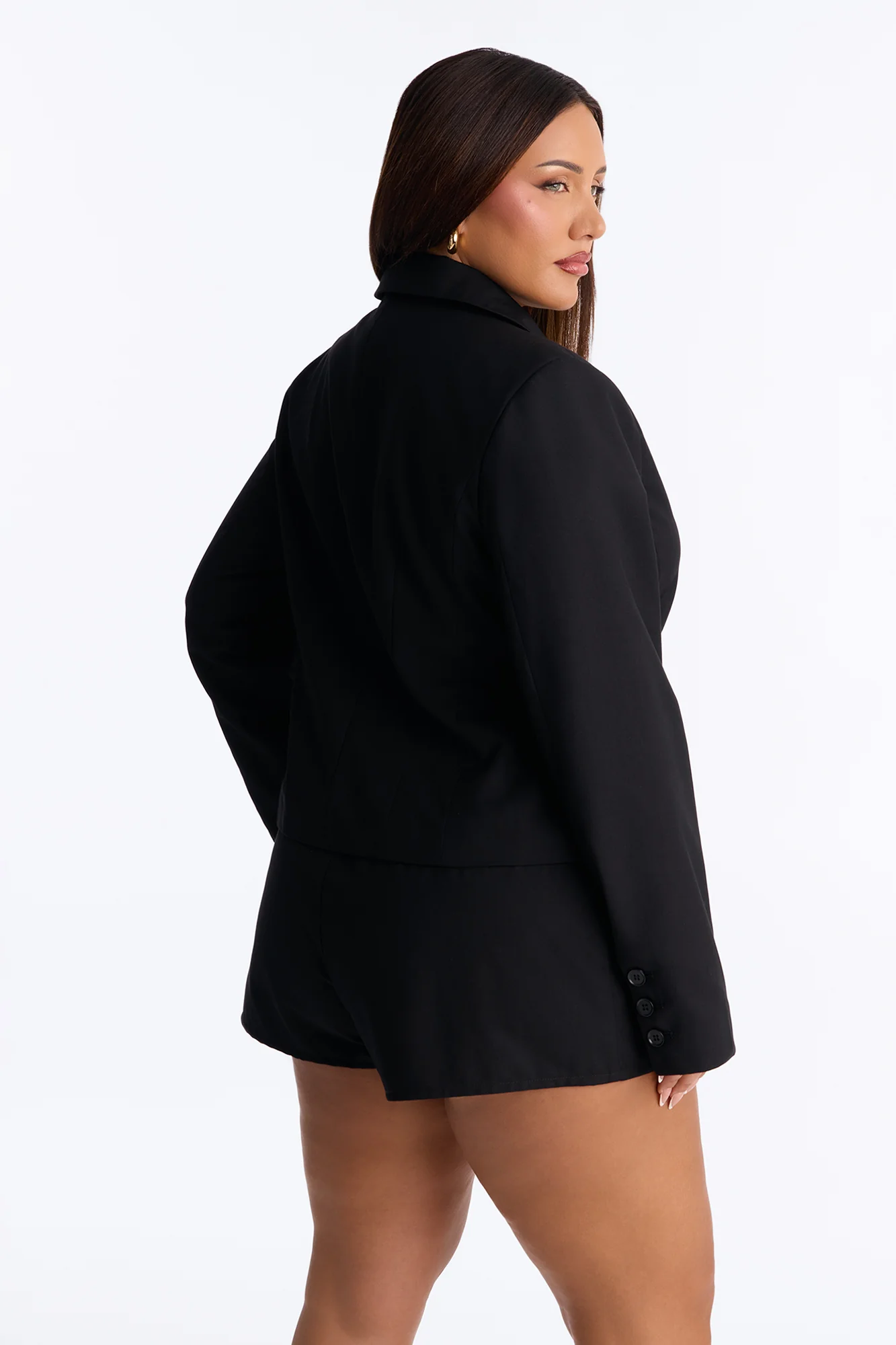 Mary Kate Layered Single Breasted Blazer - Black - Image 8