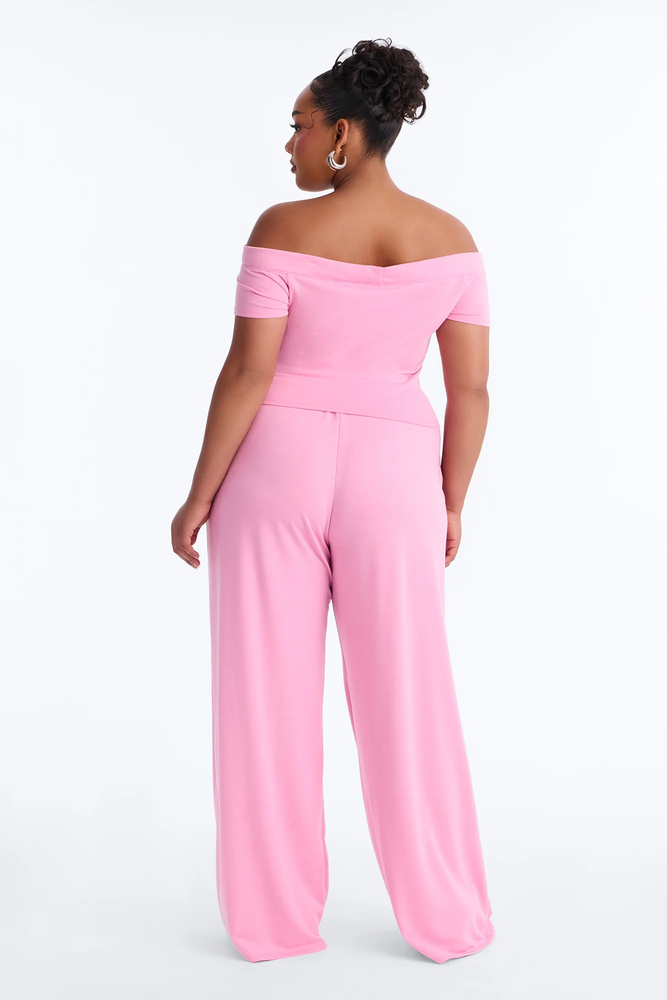 Maya Easy French Terry Pant Set - Pink - Image 6
