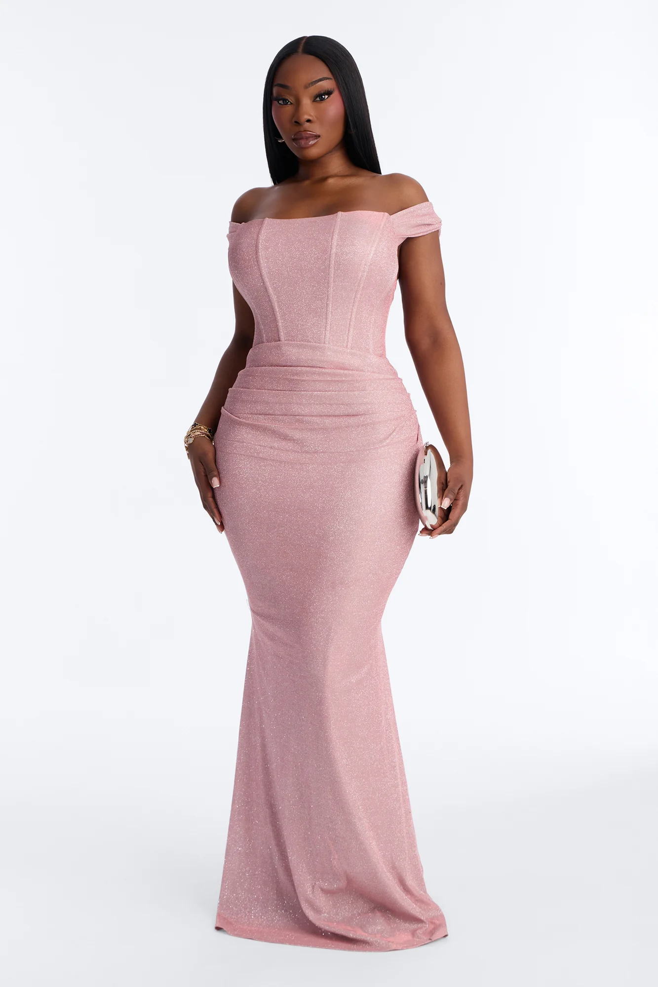 Maya Shimmer Gown - Light Pink - Image 5