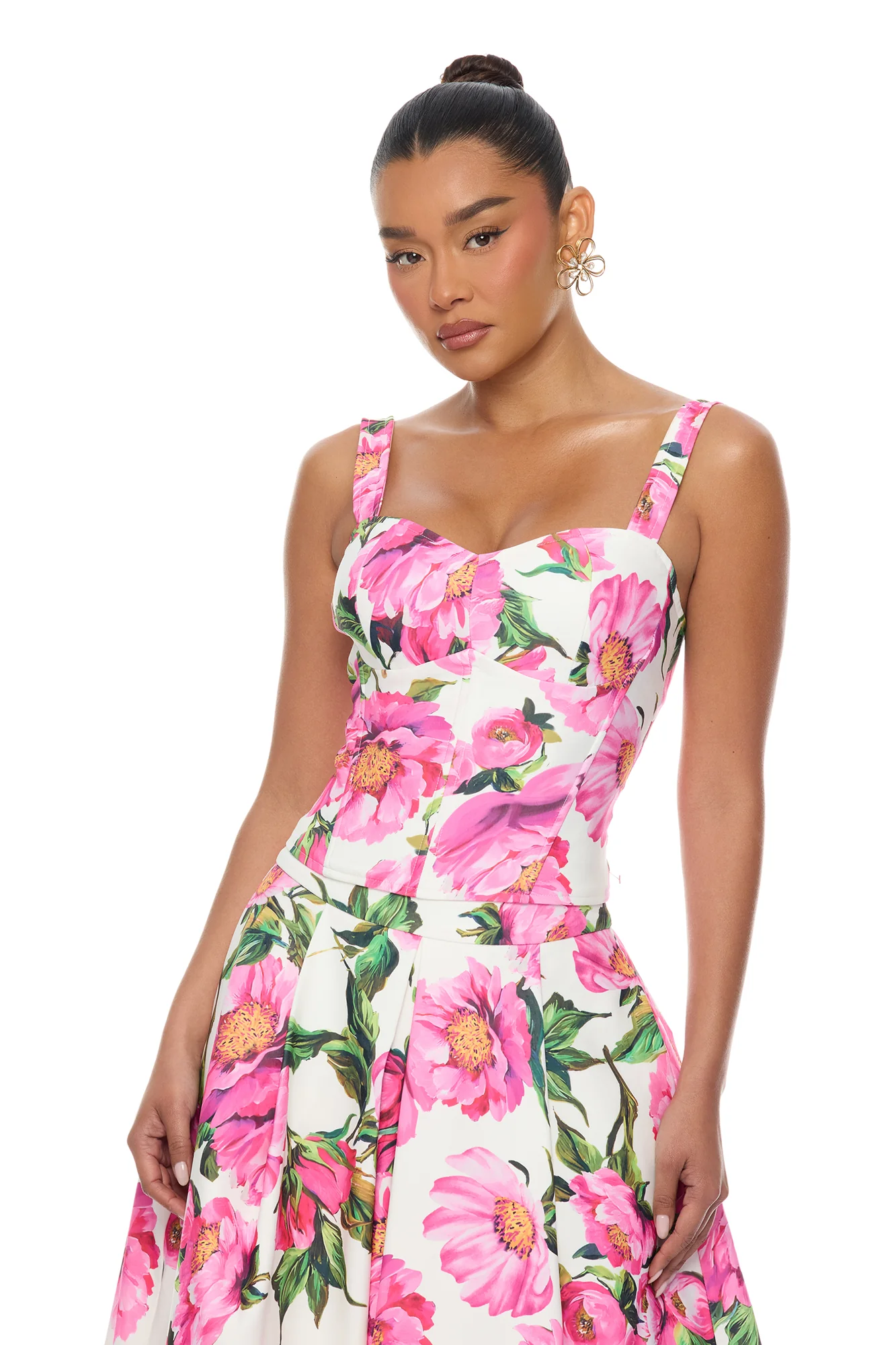 Meadow Muse Corset Skirt Set - Pink/combo - Image 2