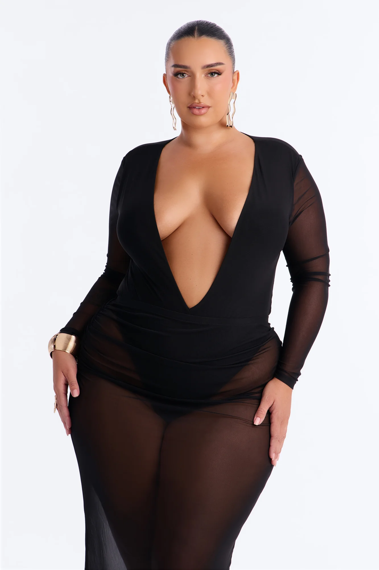 Mesh Skirt Set - Black - Image 6