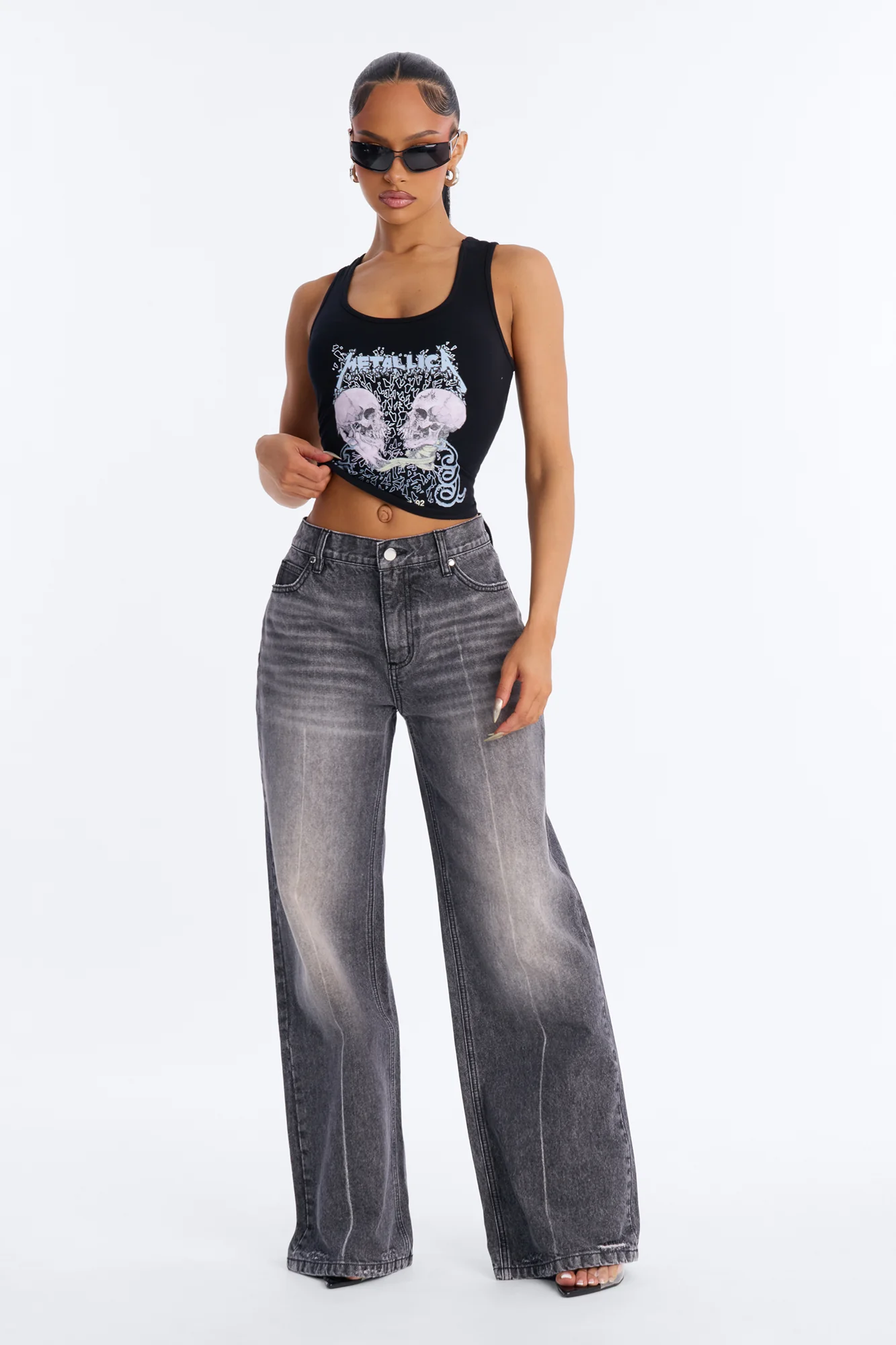 Metallica Crop Tank - Black - Image 2
