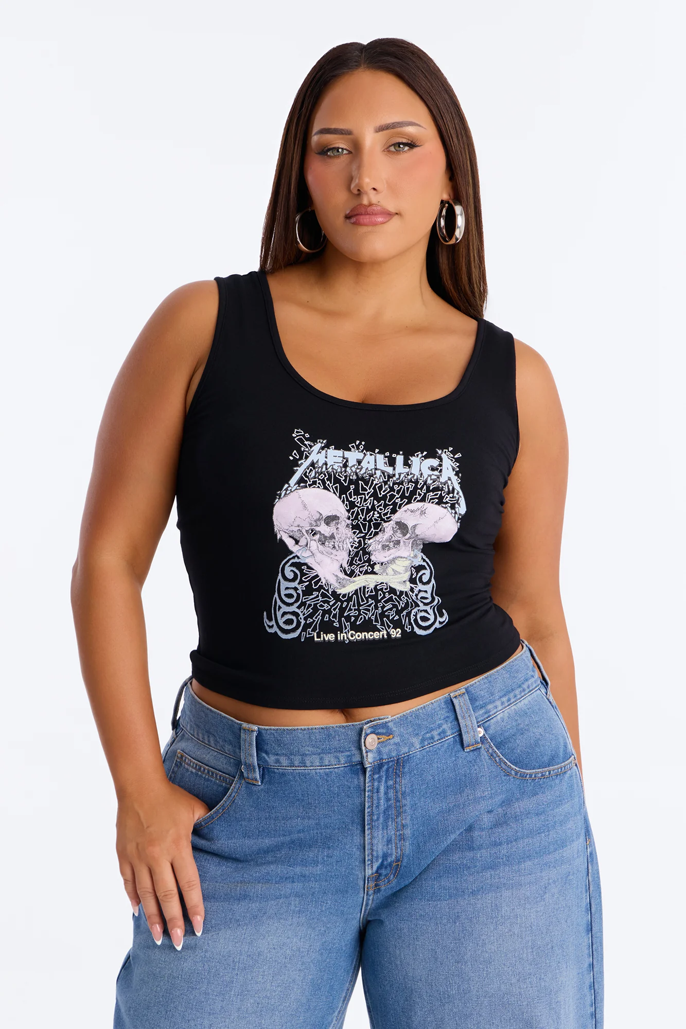 Metallica Crop Tank - Black - Image 5