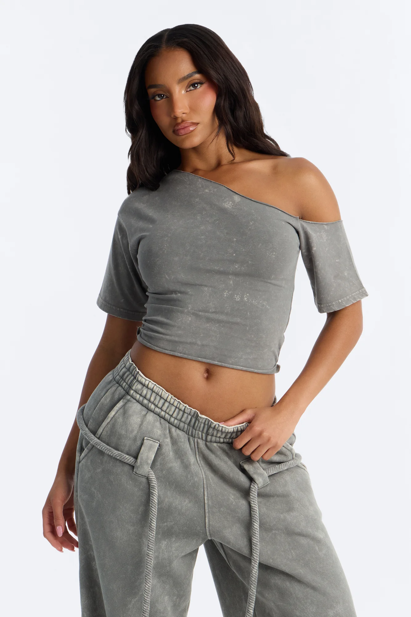 Mia Washed Fleece Pant Set - Moss - Image 2