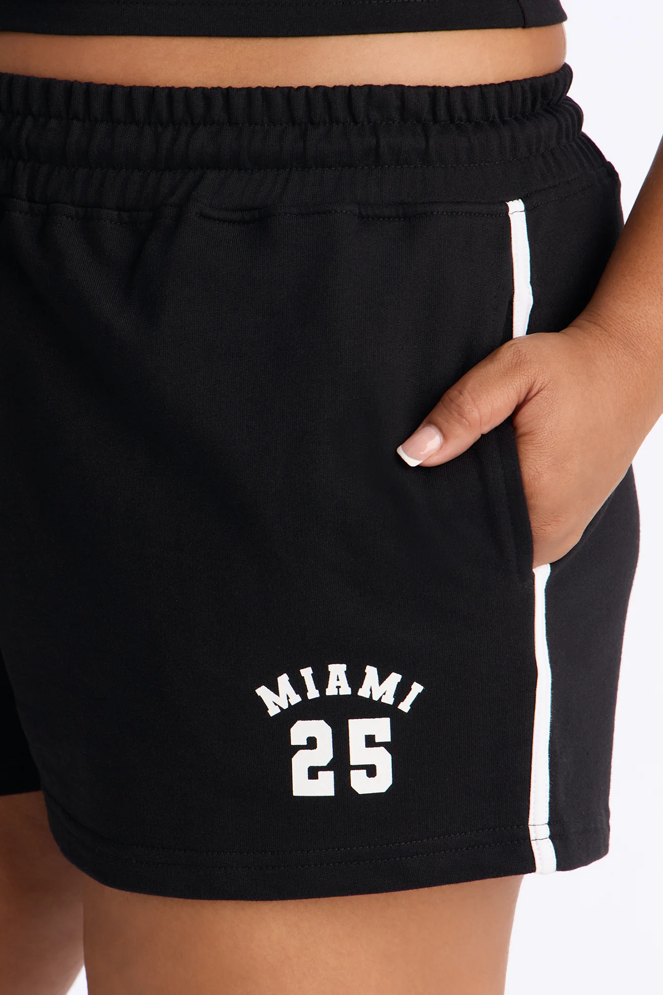 Miami Glow French Terry Short Set - Black - Image 6