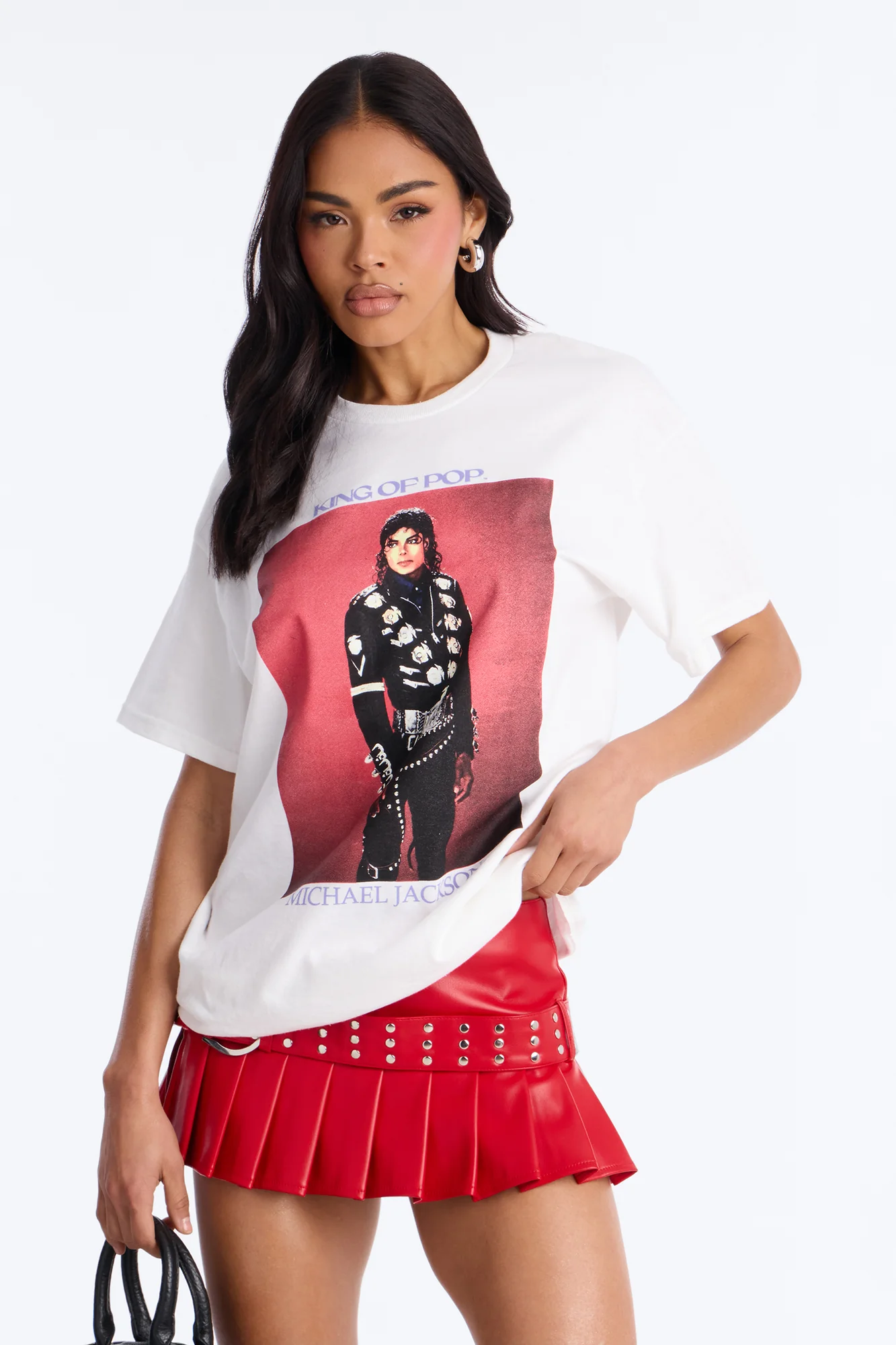 Michael Jackson King Of Pop Oversized Tee - White - Image 2