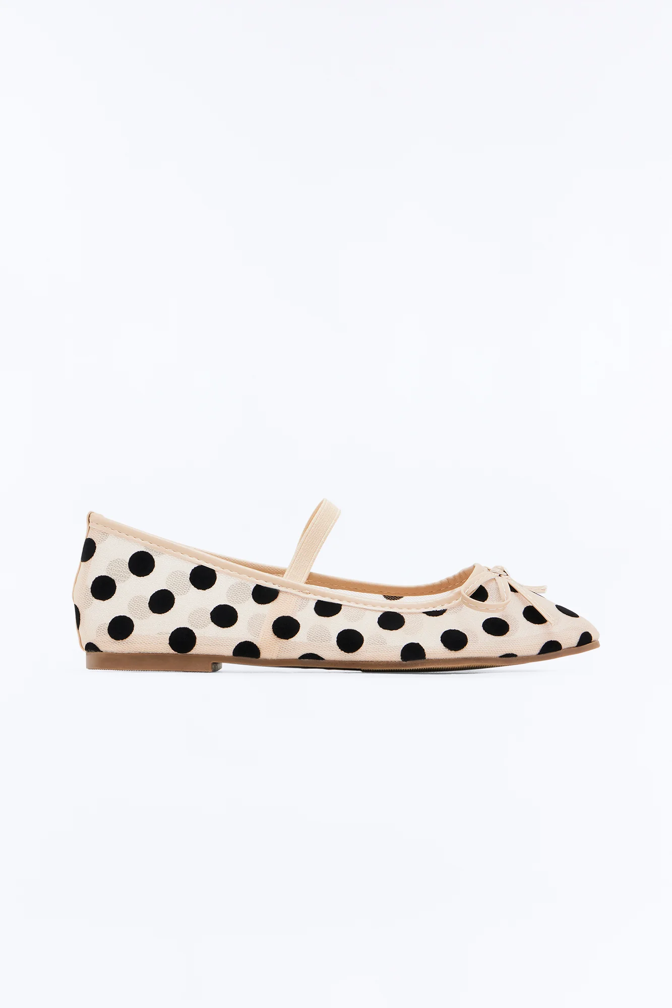 Mickie Bow Mesh Flats - Nude - Image 3