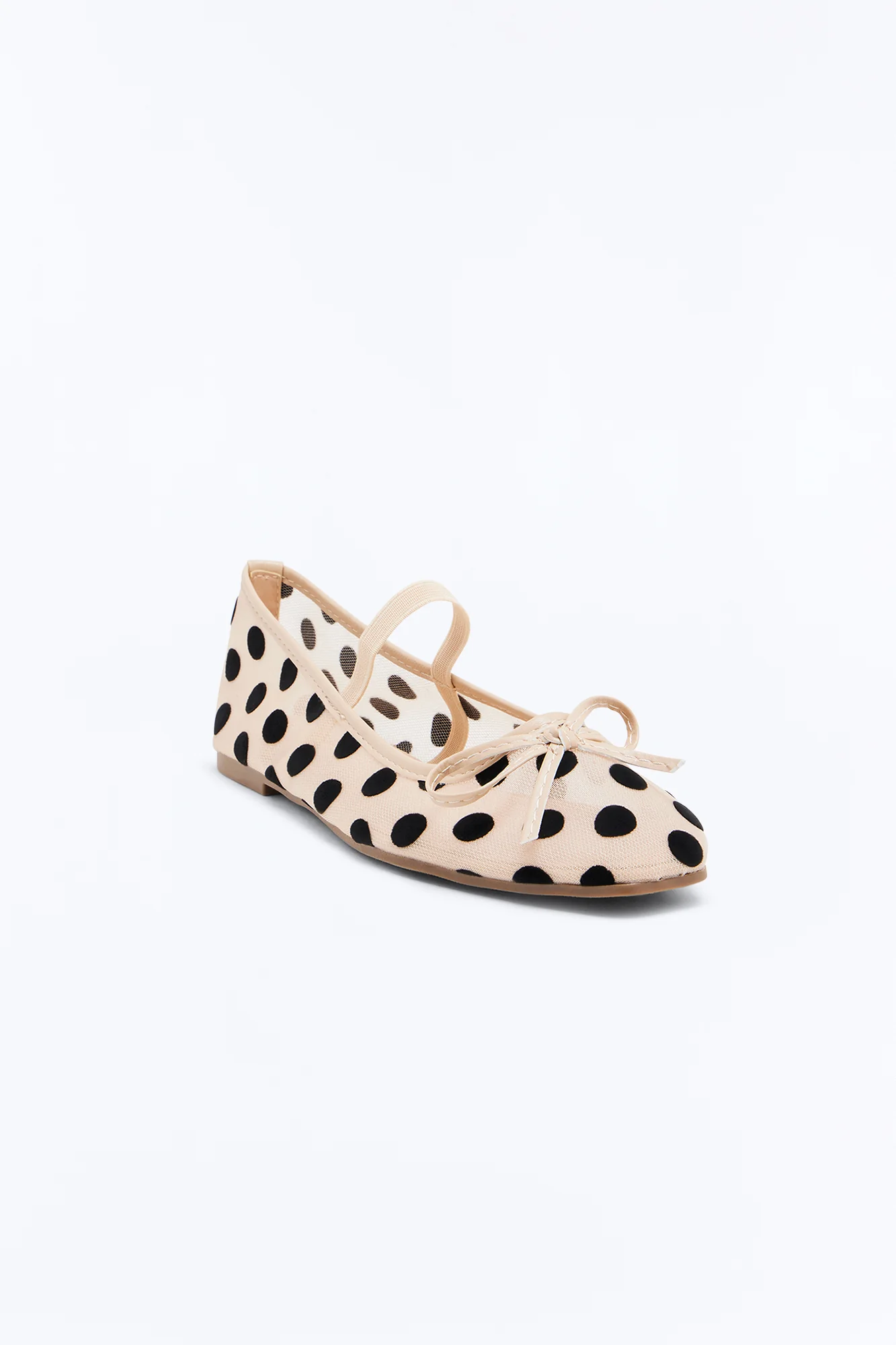 Mickie Bow Mesh Flats - Nude - Image 4