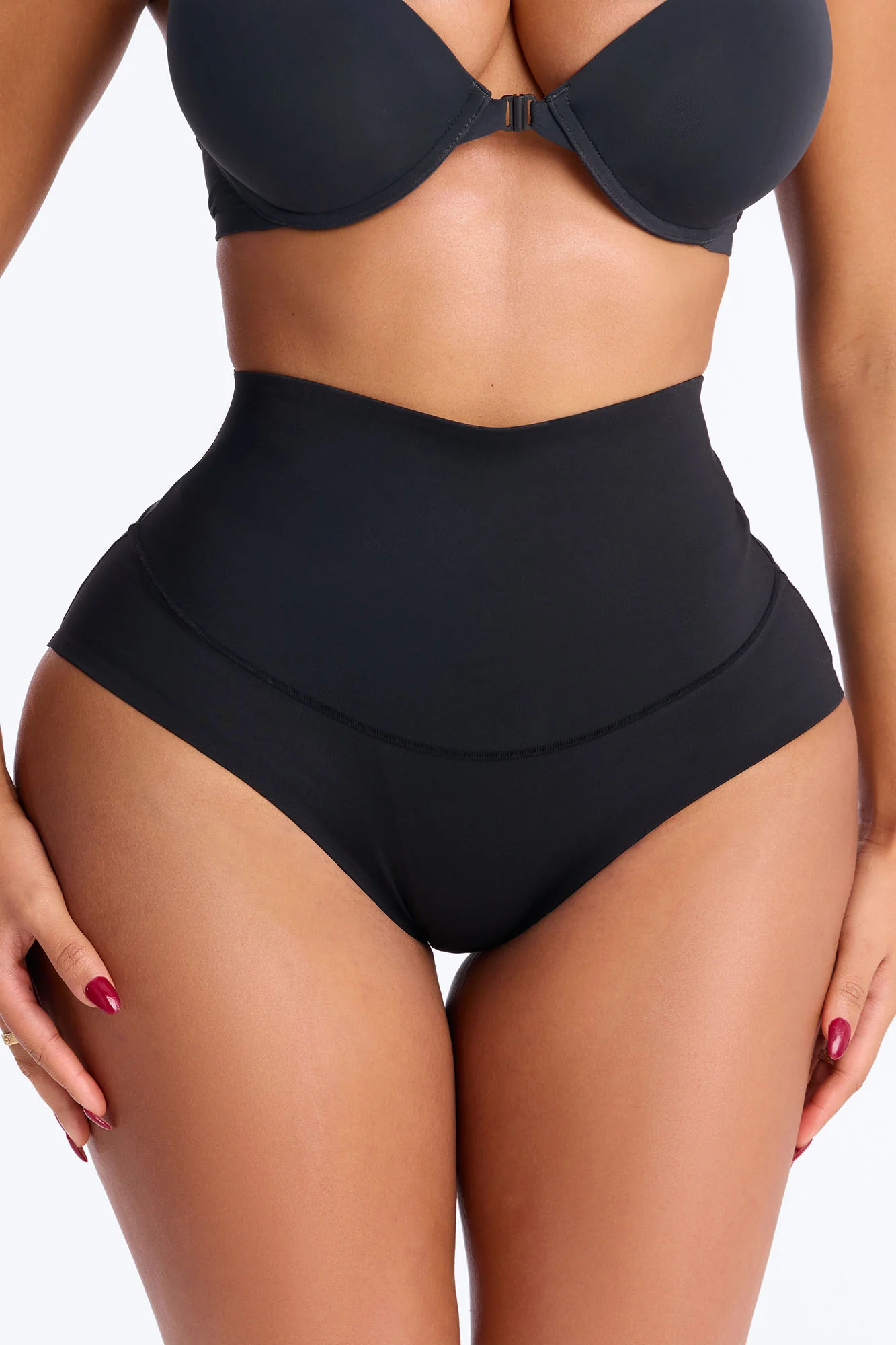 Mid Compression High Waist Shapewear Panty - Black